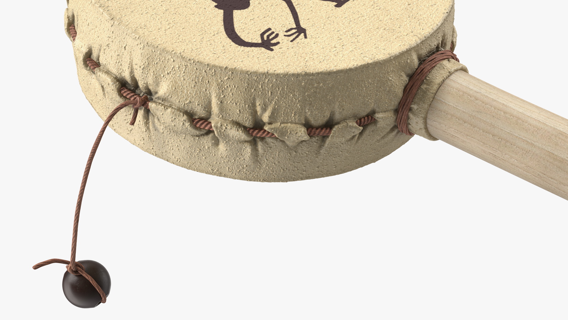 3D model Vintage Pellet Drum Folk Instrument