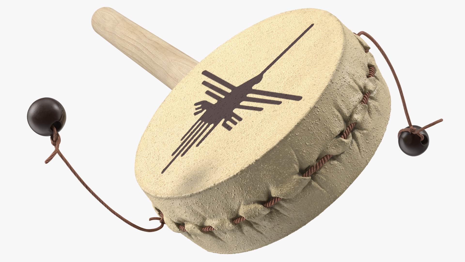 3D model Vintage Pellet Drum Folk Instrument