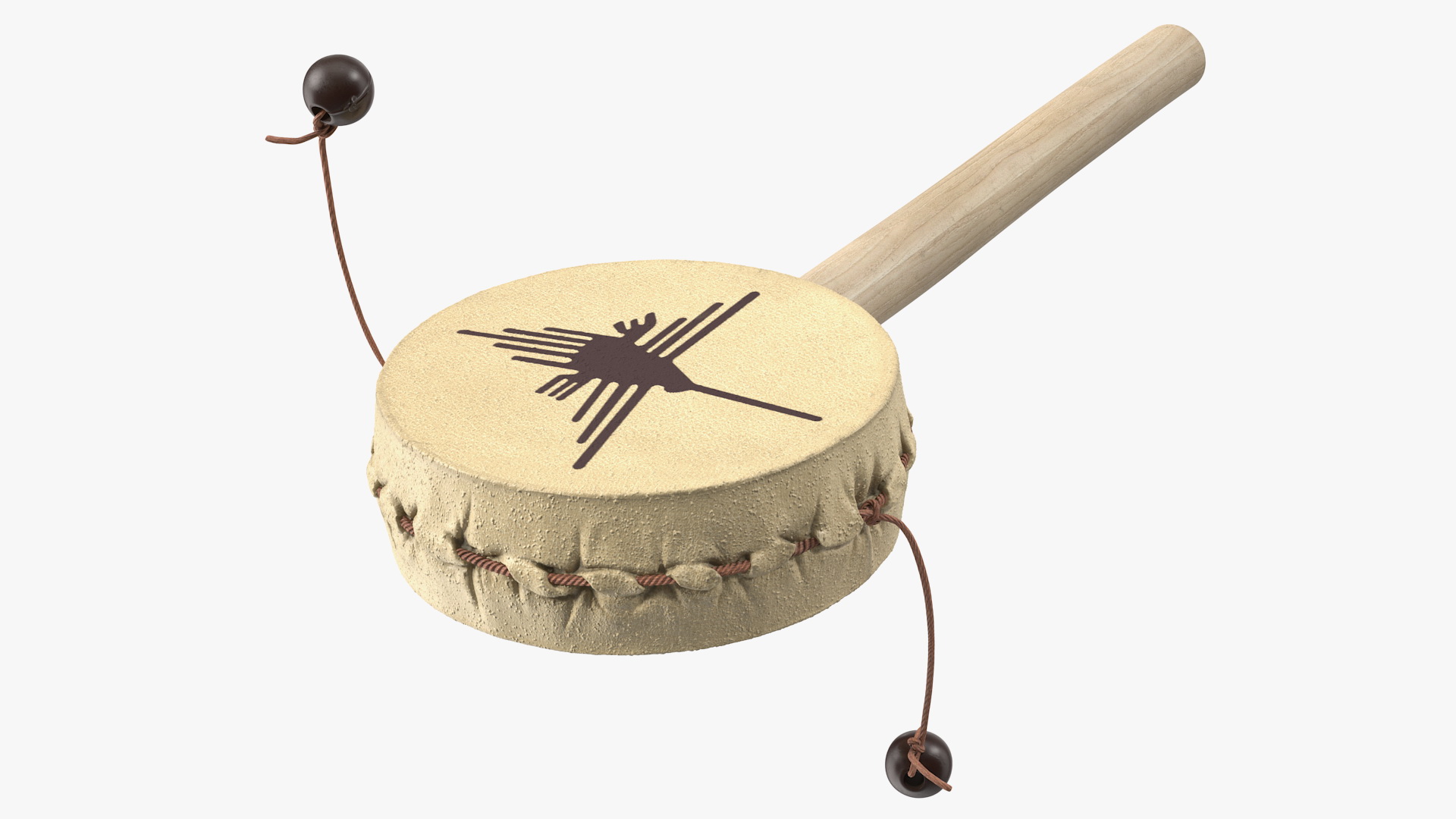 3D model Vintage Pellet Drum Folk Instrument