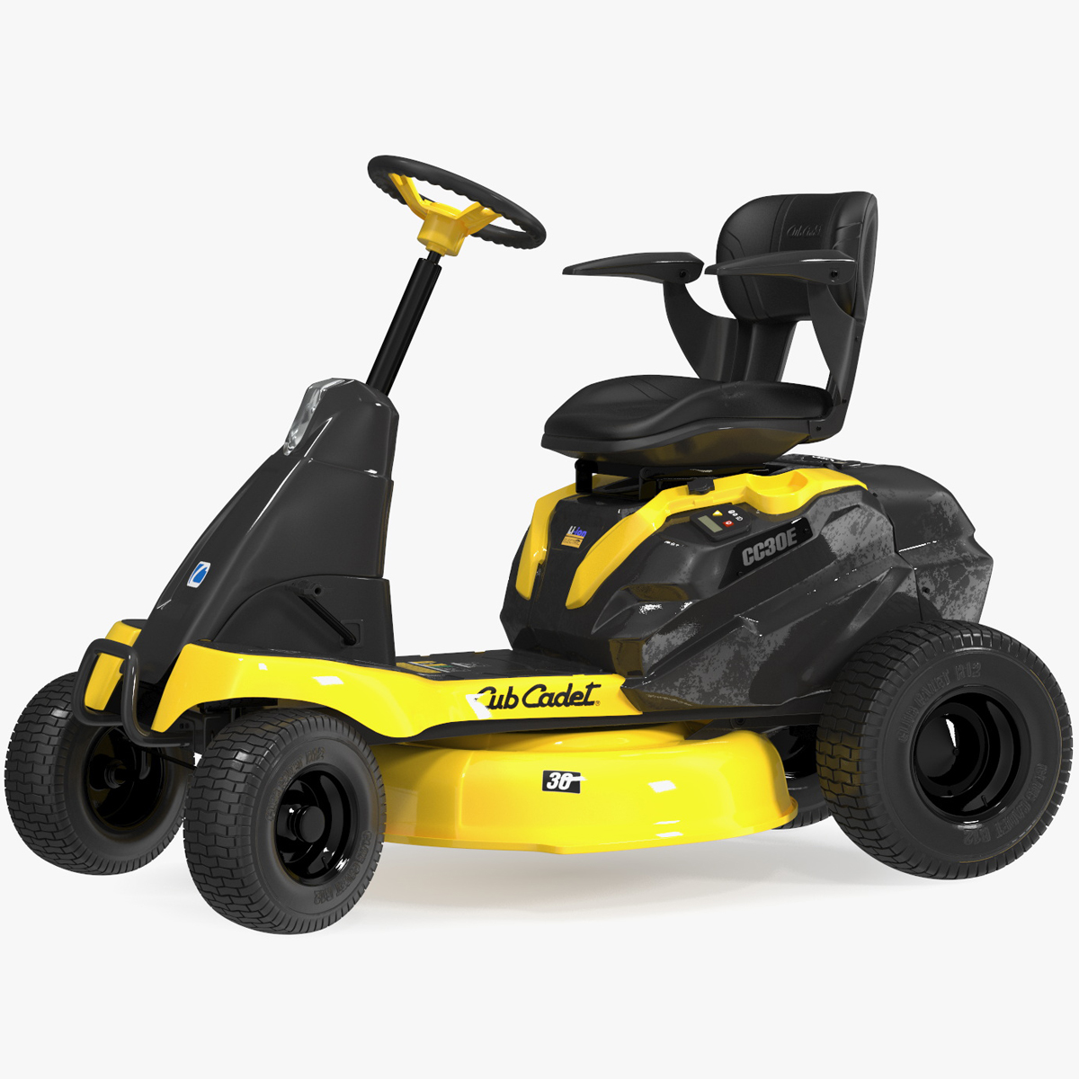 3D Electric Riding Lawn Mower Cub Cadet CC30E Rigged for Cinema 4D model