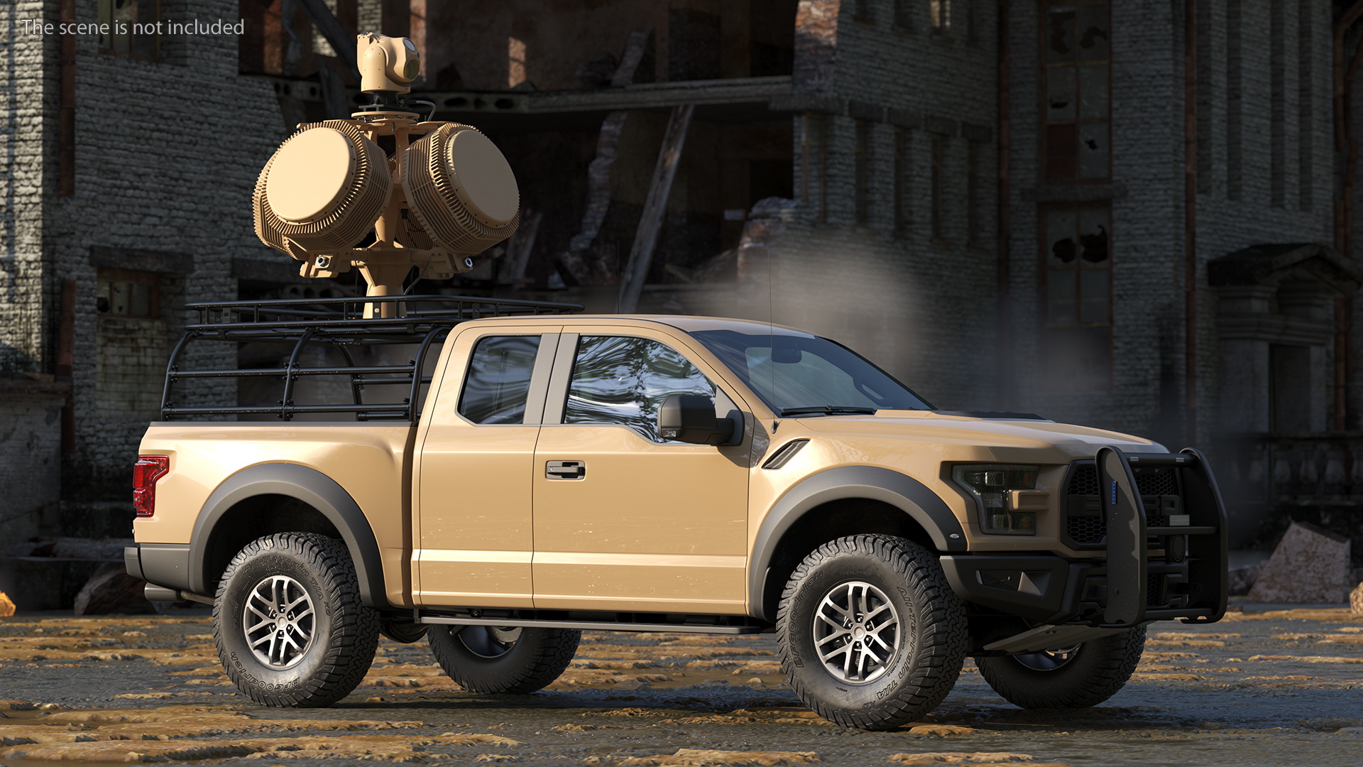 Ford F150 Raptor with X-MADIS Anti Drone System 3D