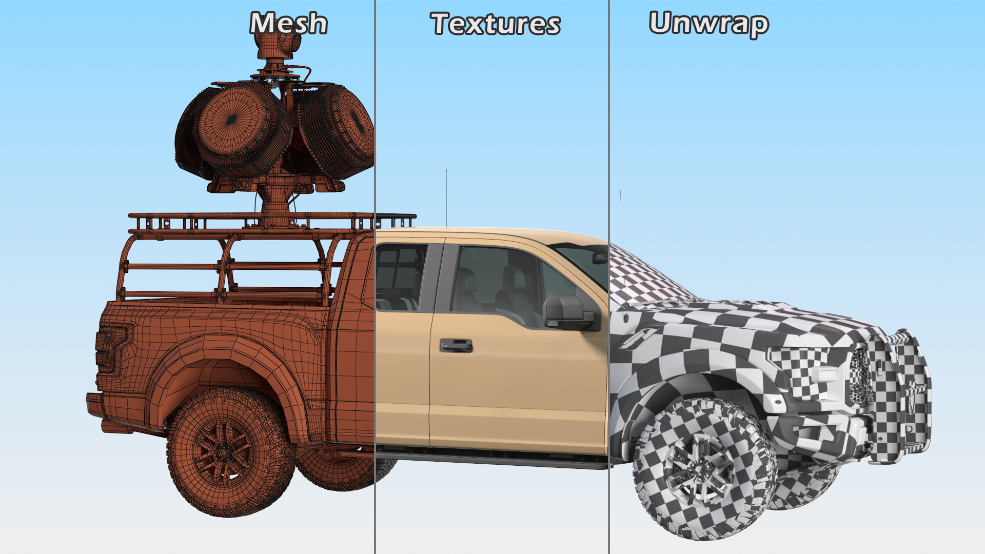 Ford F150 Raptor with X-MADIS Anti Drone System 3D