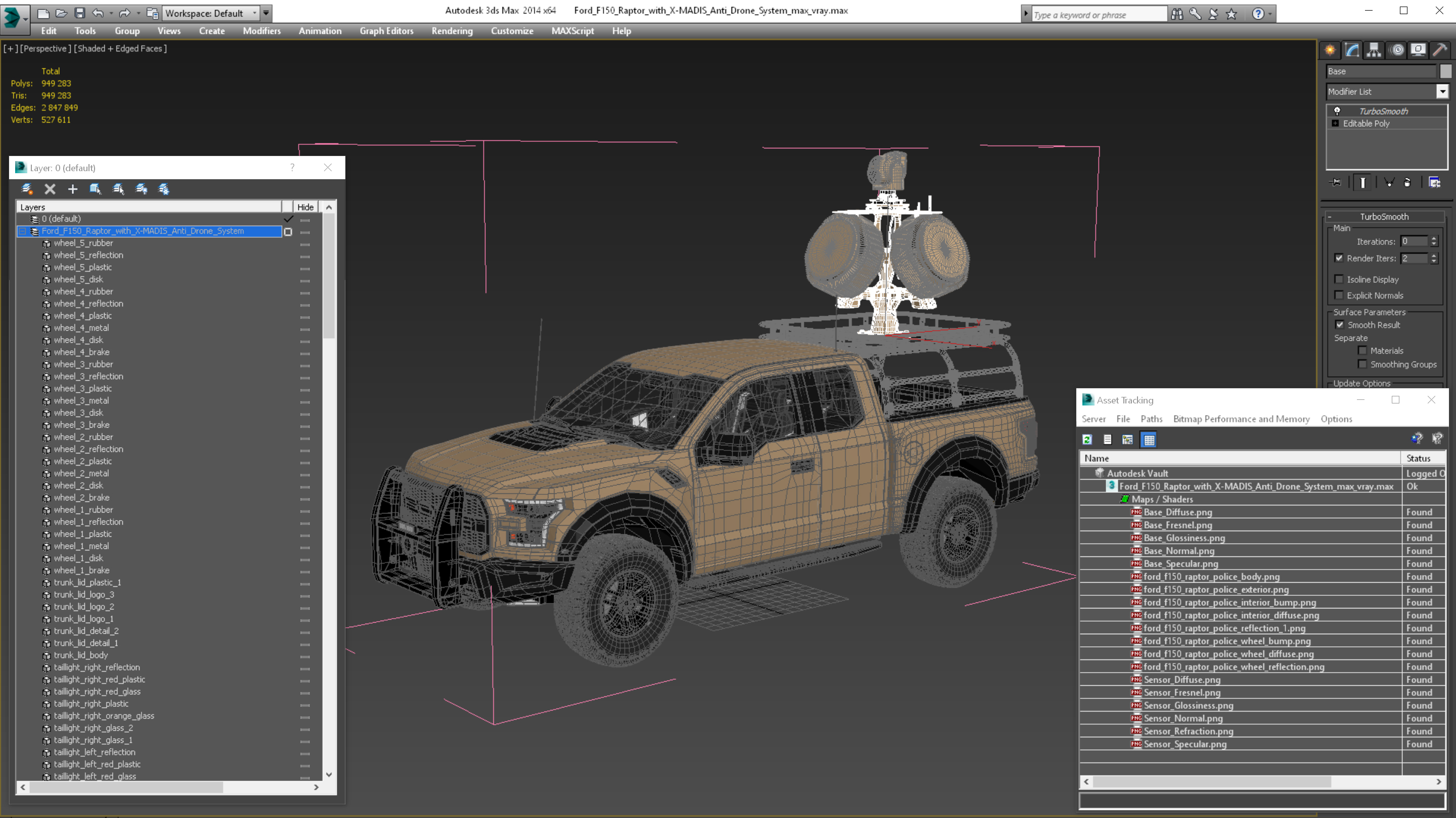 Ford F150 Raptor with X-MADIS Anti Drone System 3D