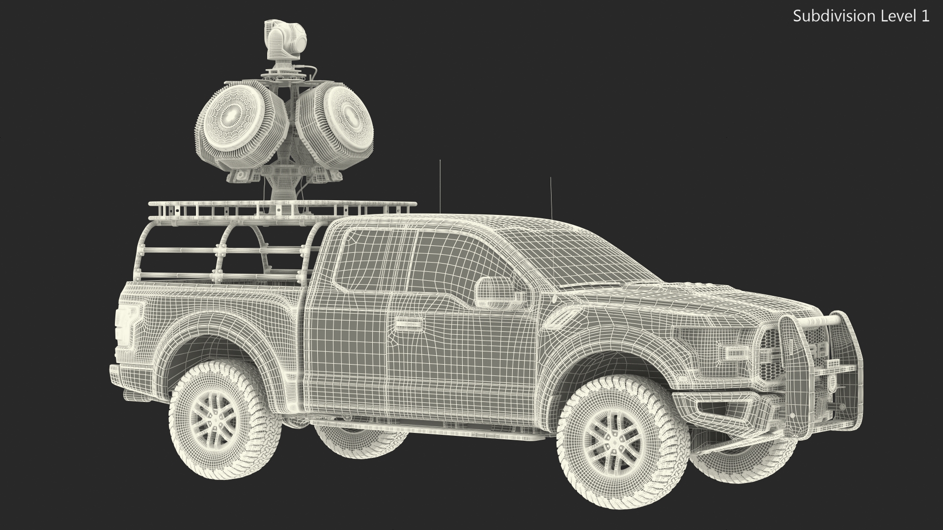 Ford F150 Raptor with X-MADIS Anti Drone System 3D