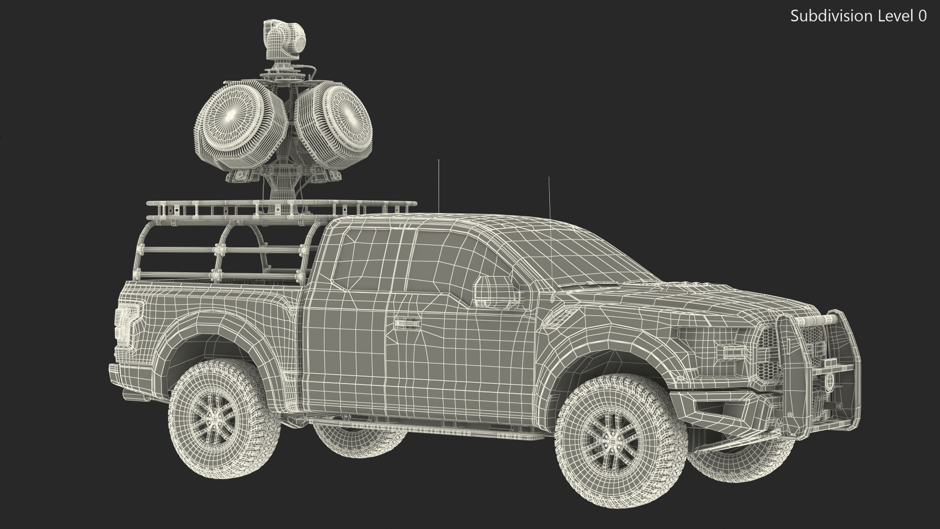 Ford F150 Raptor with X-MADIS Anti Drone System 3D
