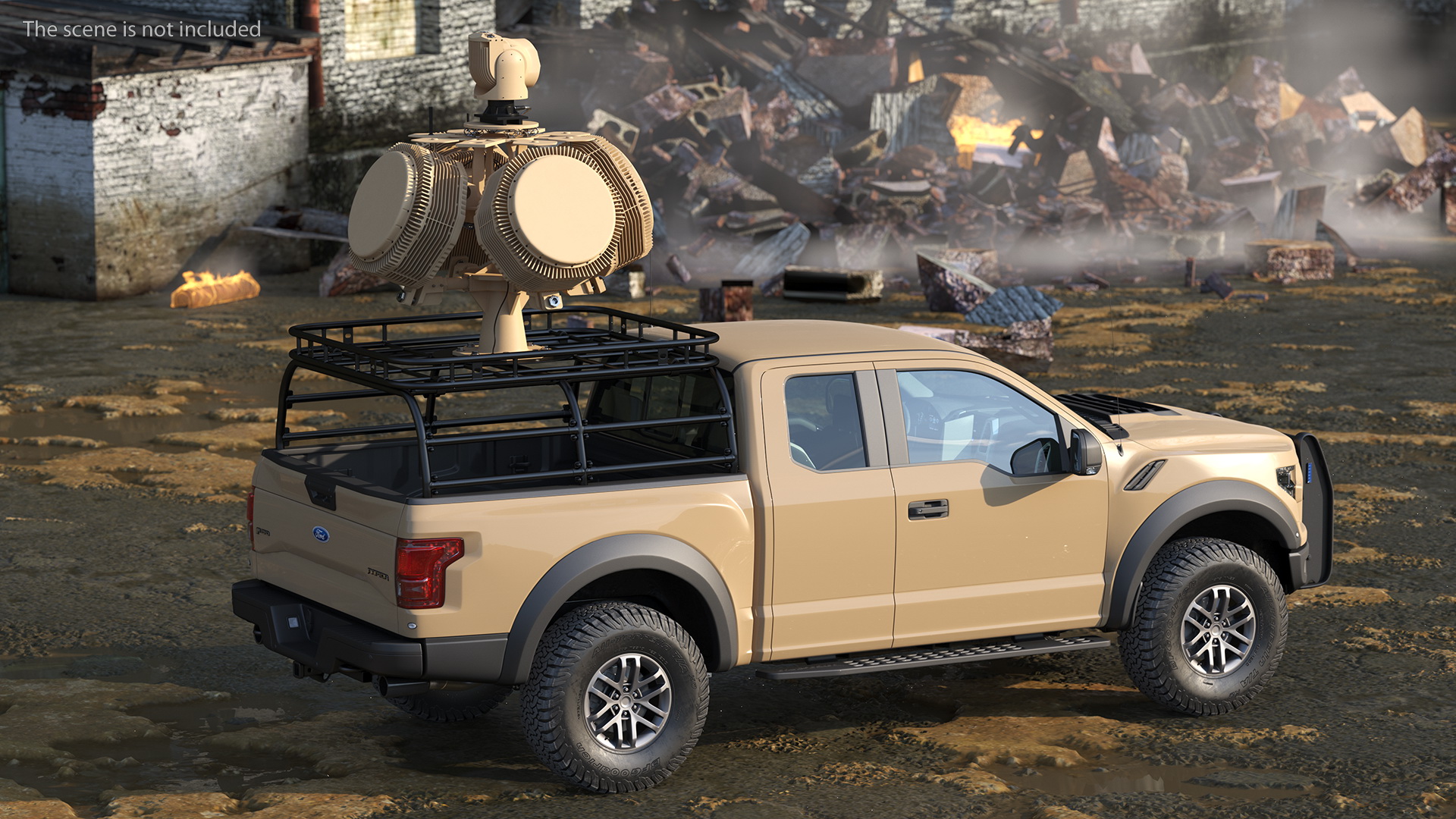 Ford F150 Raptor with X-MADIS Anti Drone System 3D
