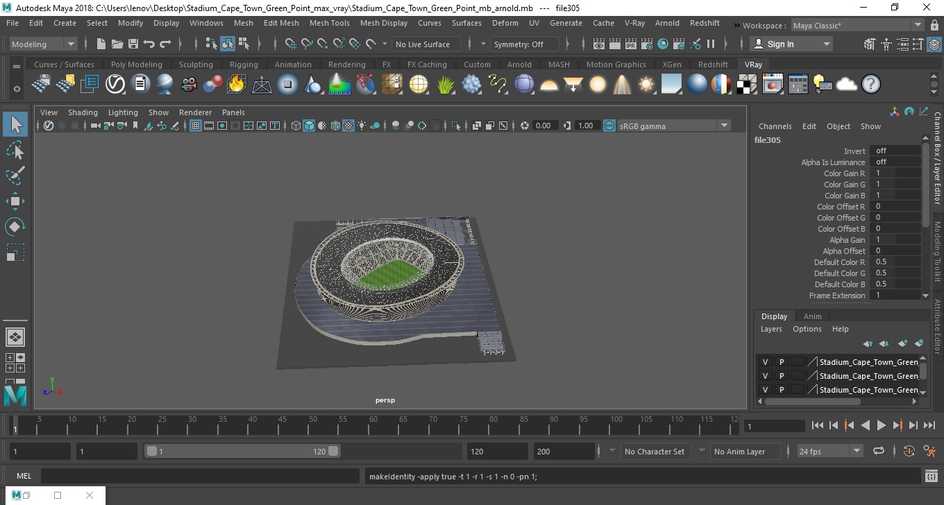Stadium Cape Town Green Point 3D model