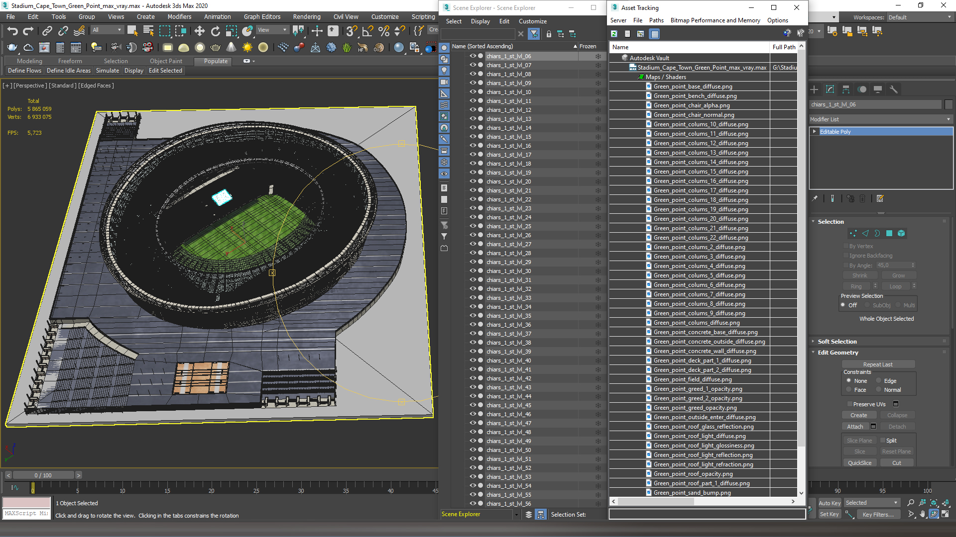 Stadium Cape Town Green Point 3D model