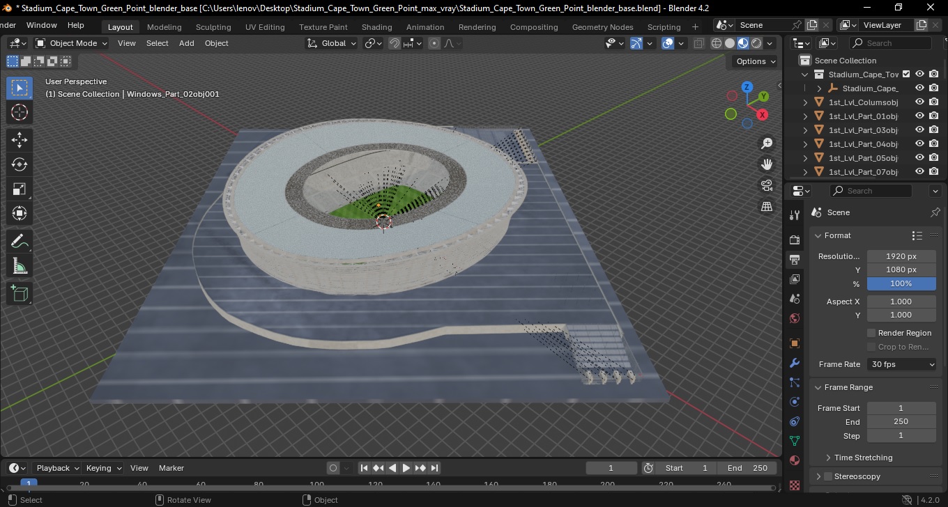Stadium Cape Town Green Point 3D model