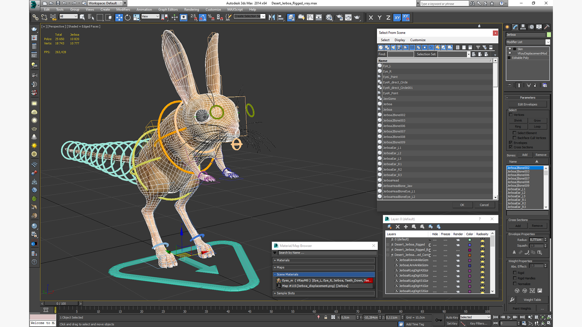 Desert Jerboa Rigged for Cinema 4D 3D model