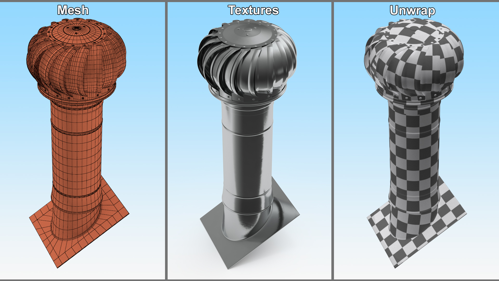 3D Round Stainless Steel Chimney Corner Base