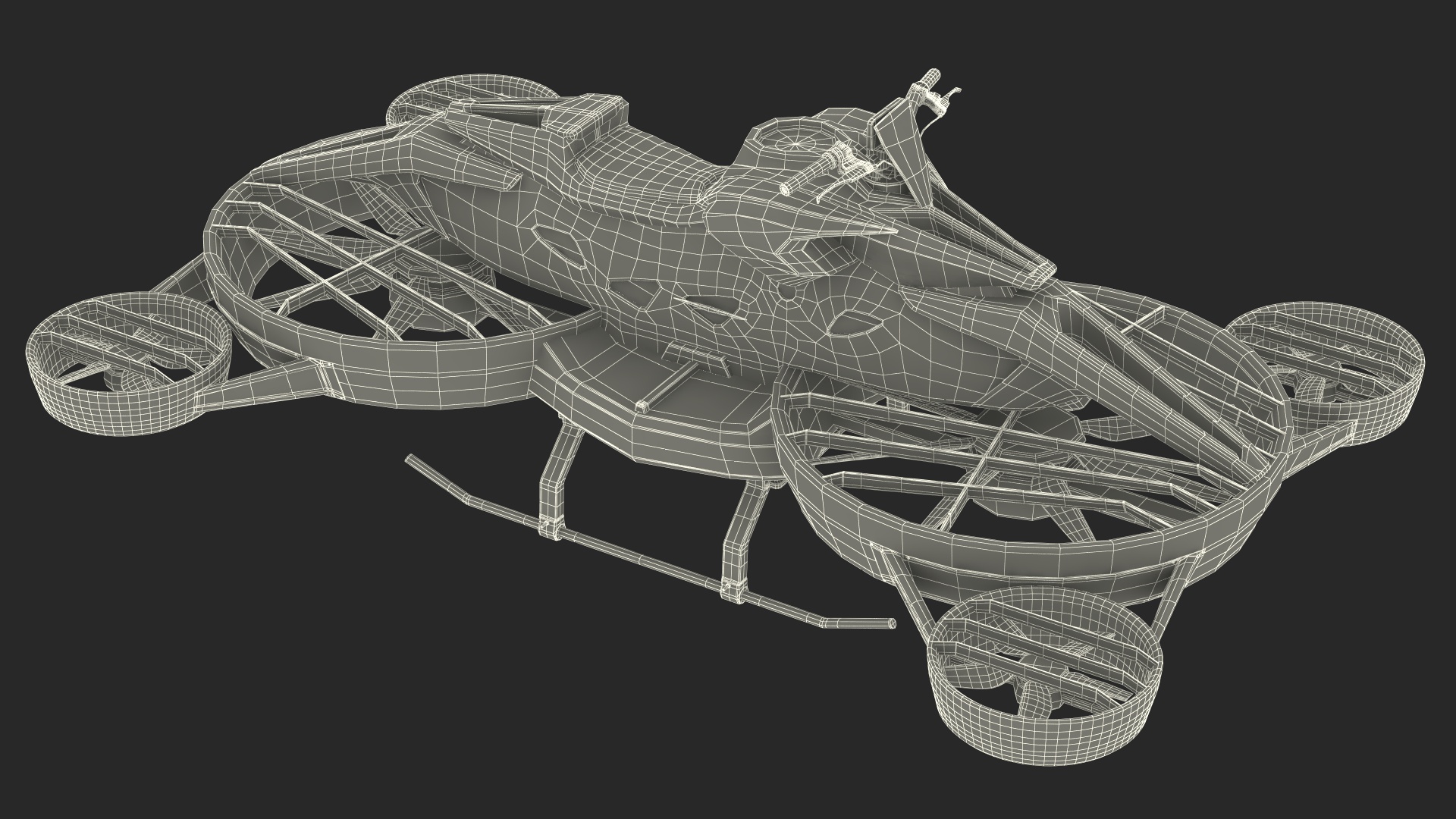 Black Hoverbike XTURISMO 3D model