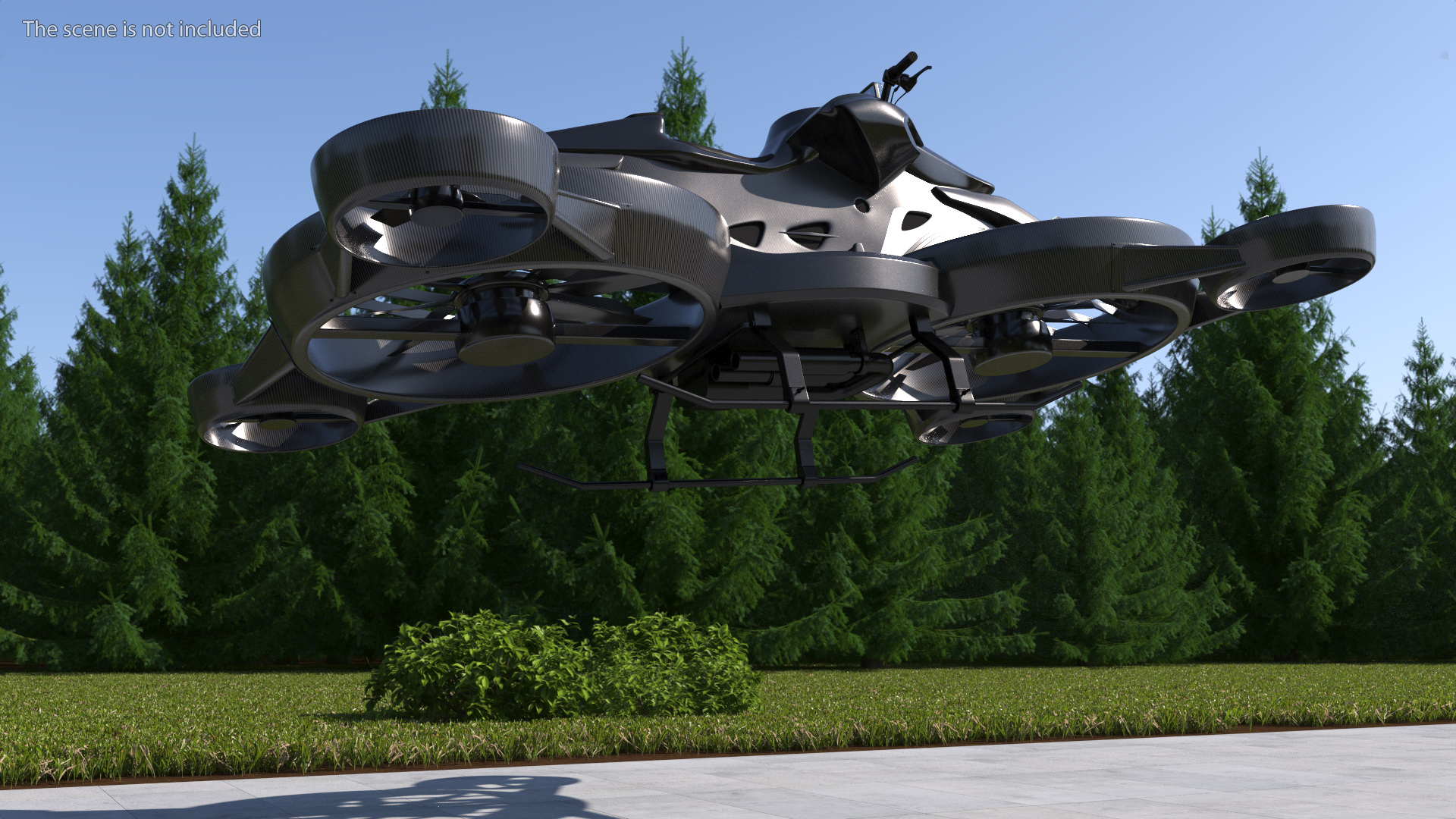 Black Hoverbike XTURISMO 3D model