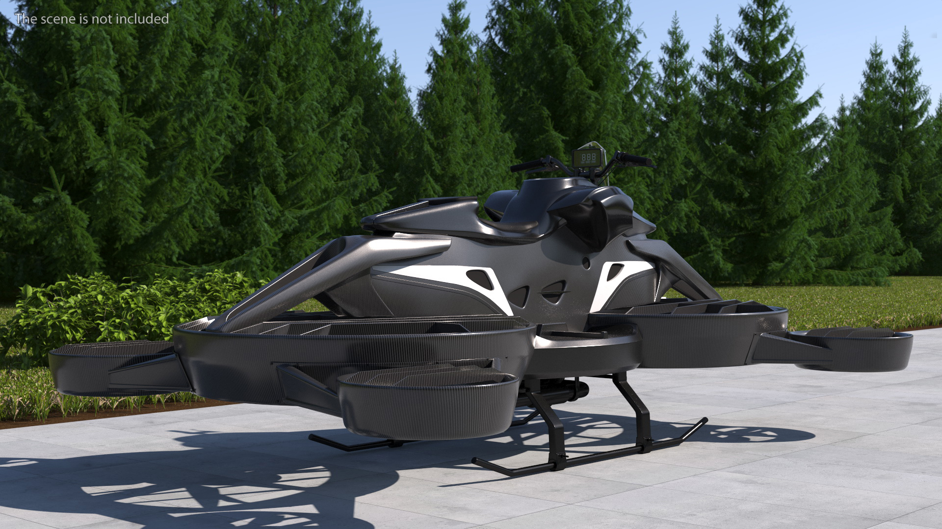 Black Hoverbike XTURISMO 3D model