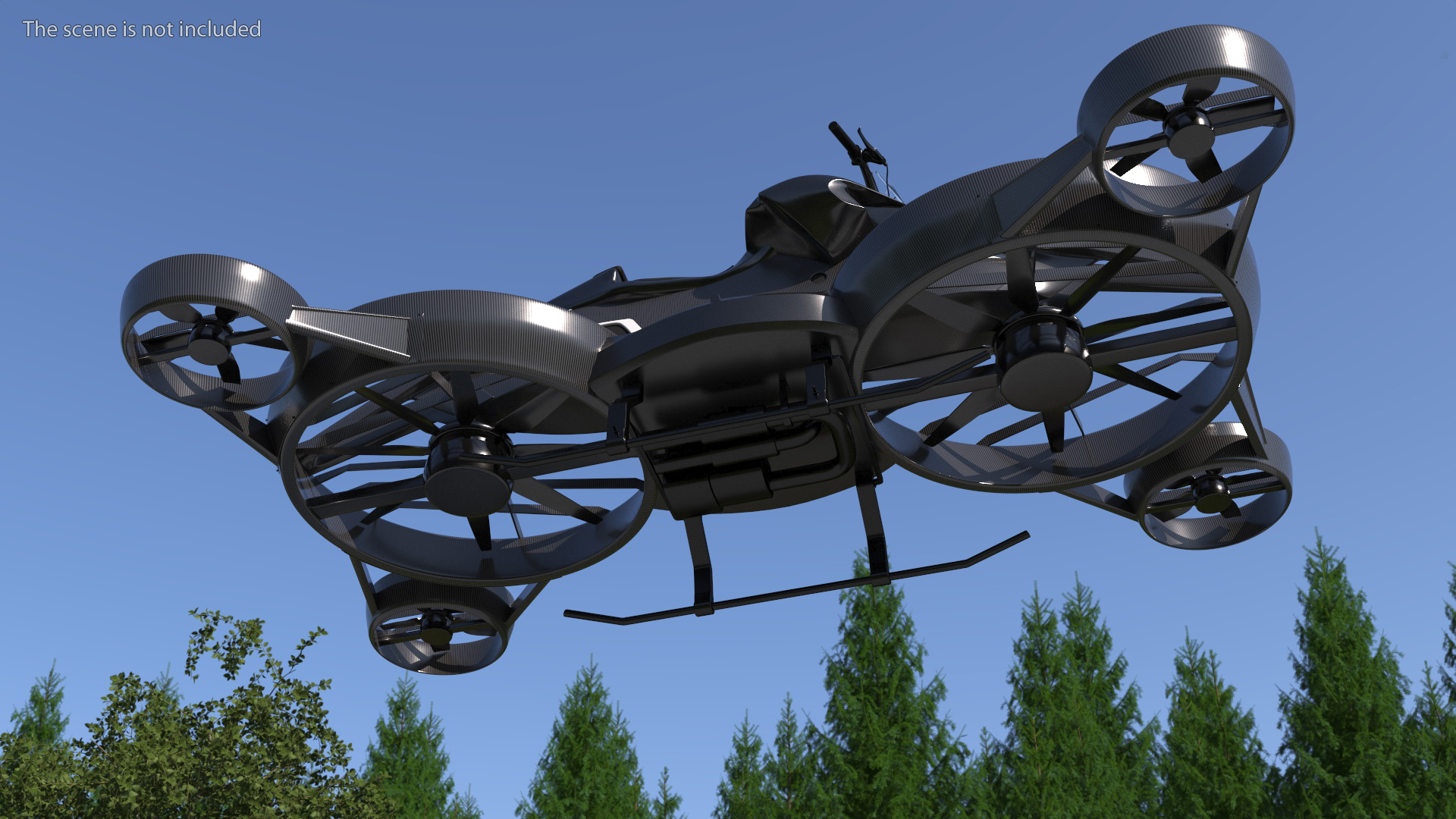 Black Hoverbike XTURISMO 3D model