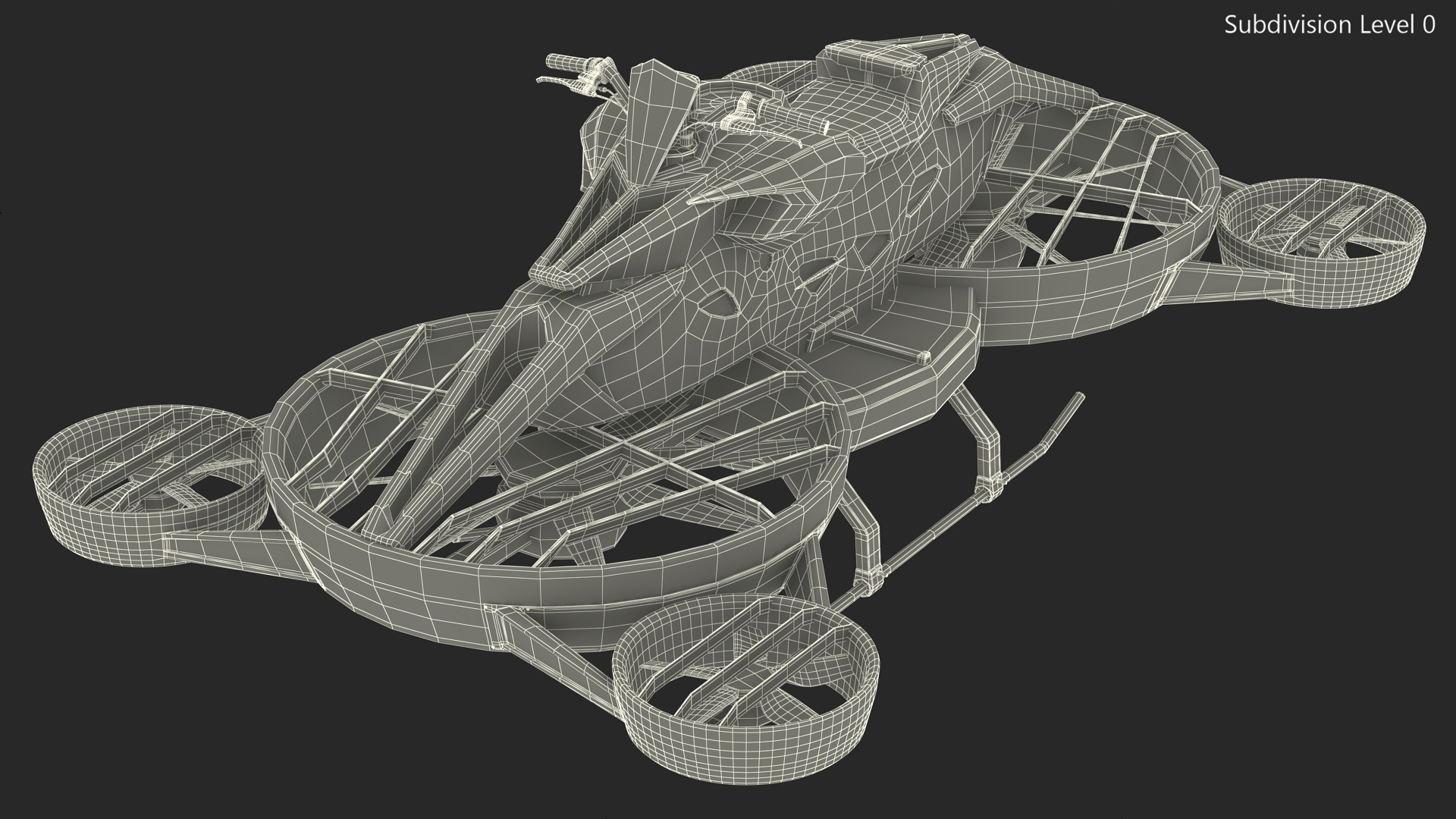 Black Hoverbike XTURISMO 3D model