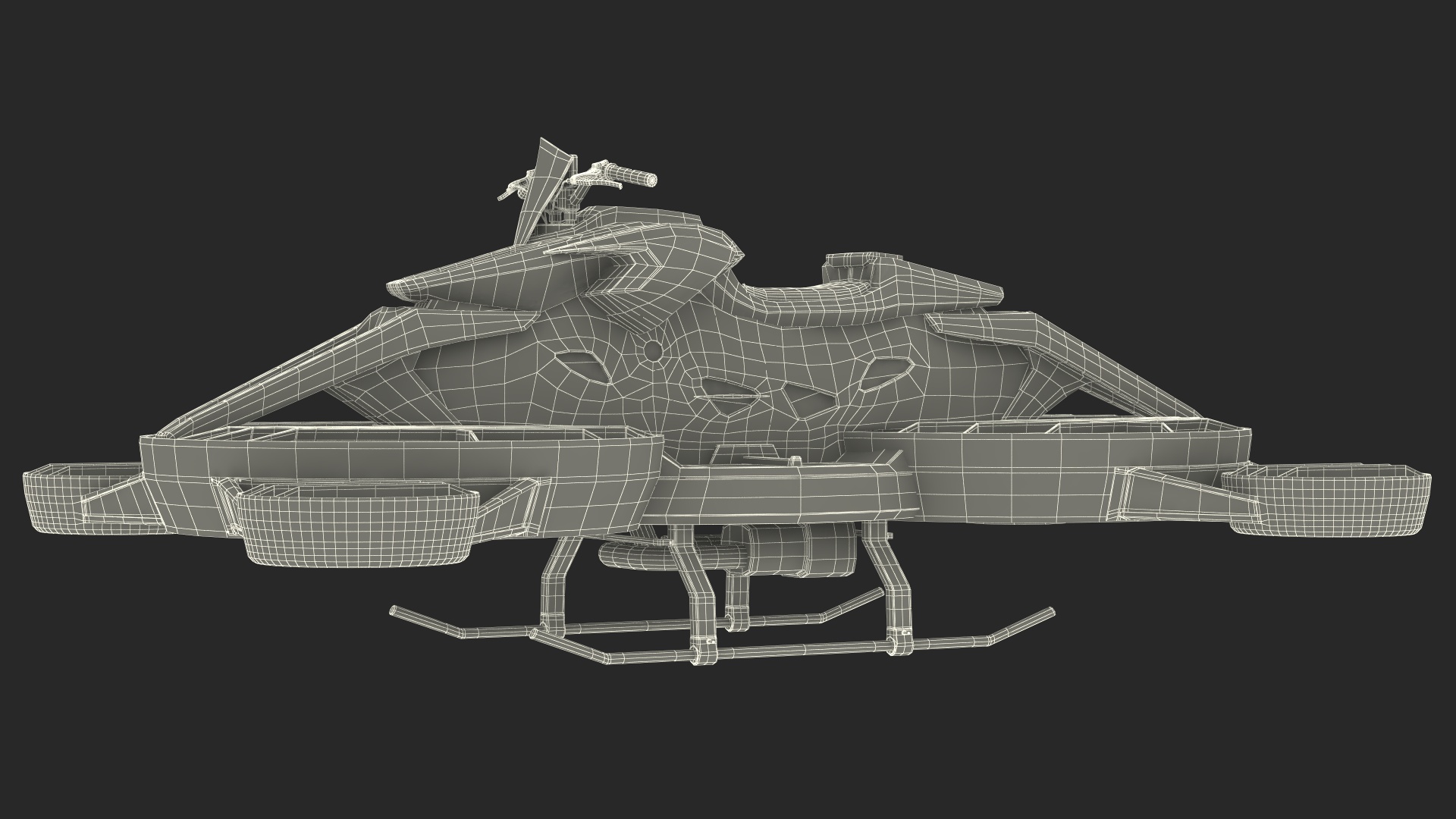 Black Hoverbike XTURISMO 3D model
