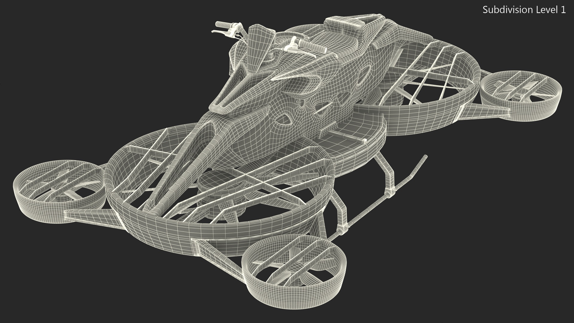 Black Hoverbike XTURISMO 3D model