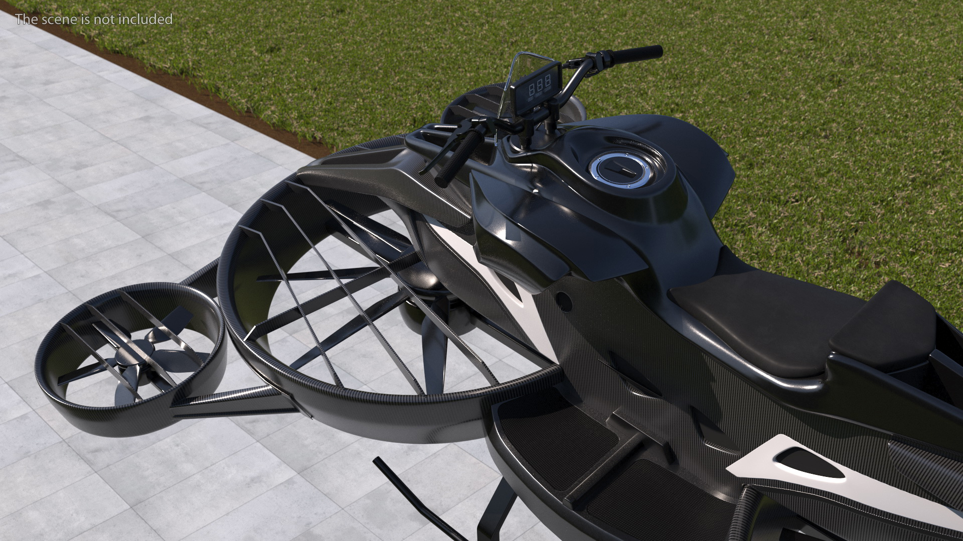 Black Hoverbike XTURISMO 3D model