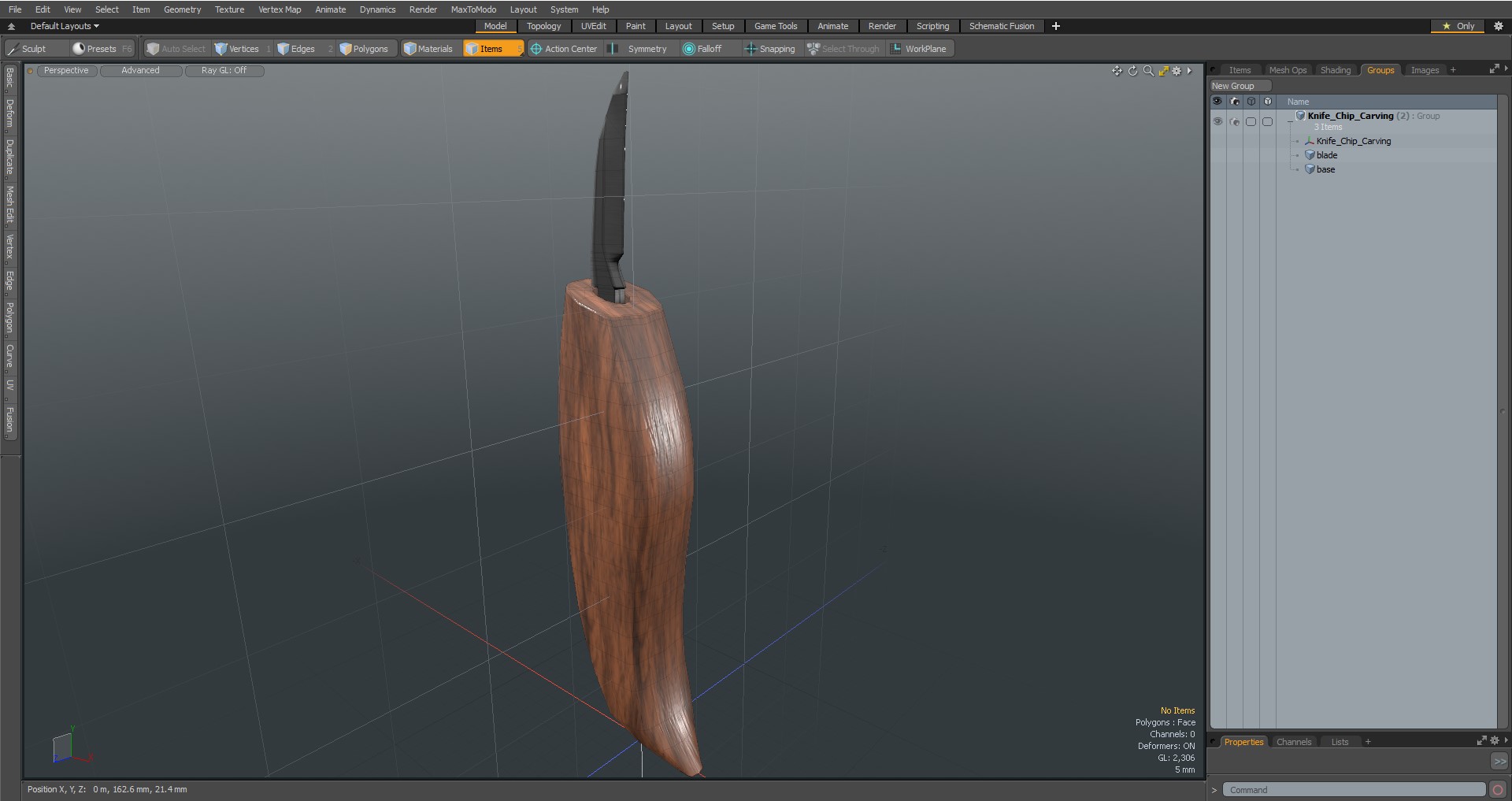 3D Knife Chip Carving model