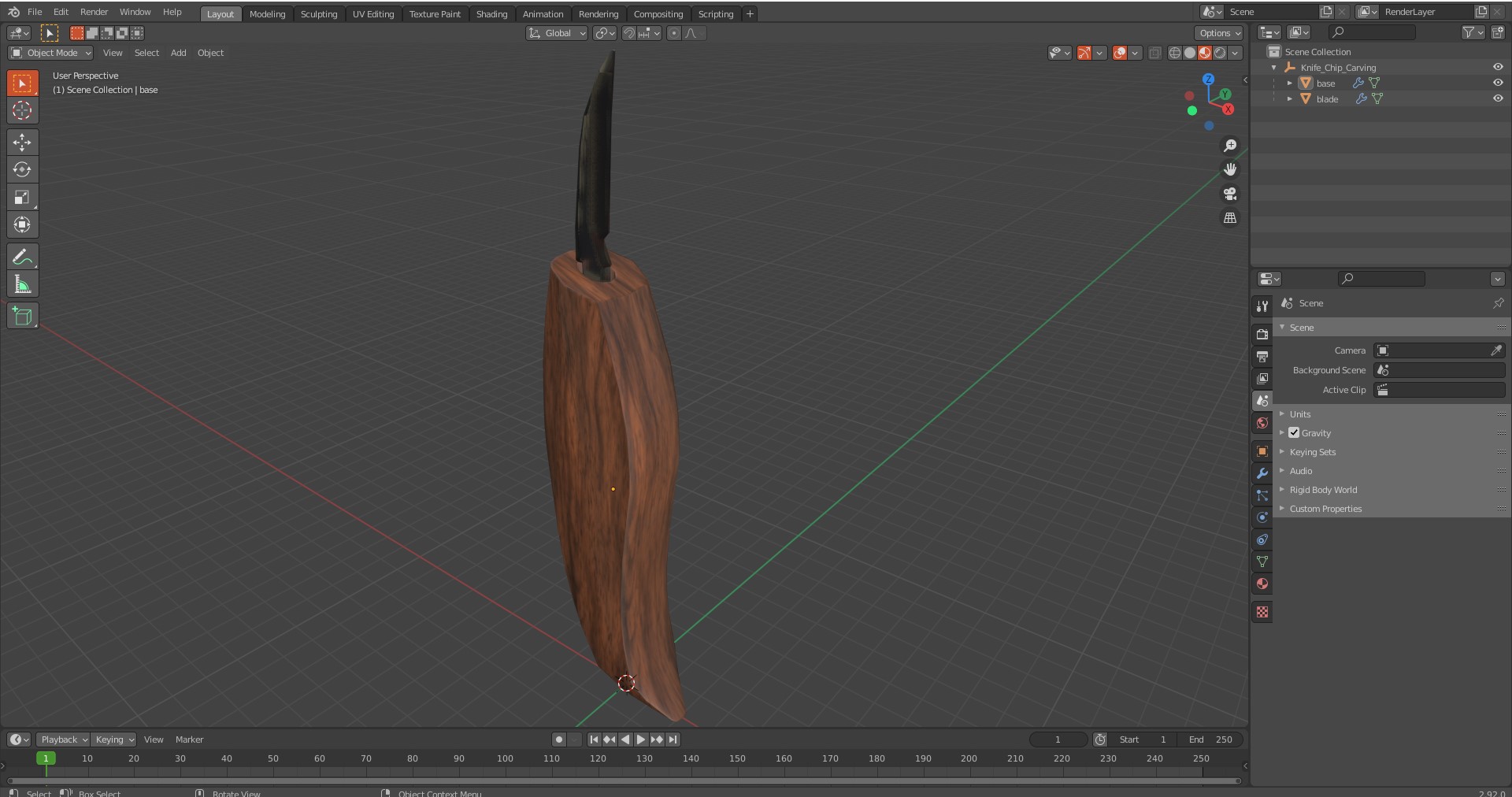 3D Knife Chip Carving model