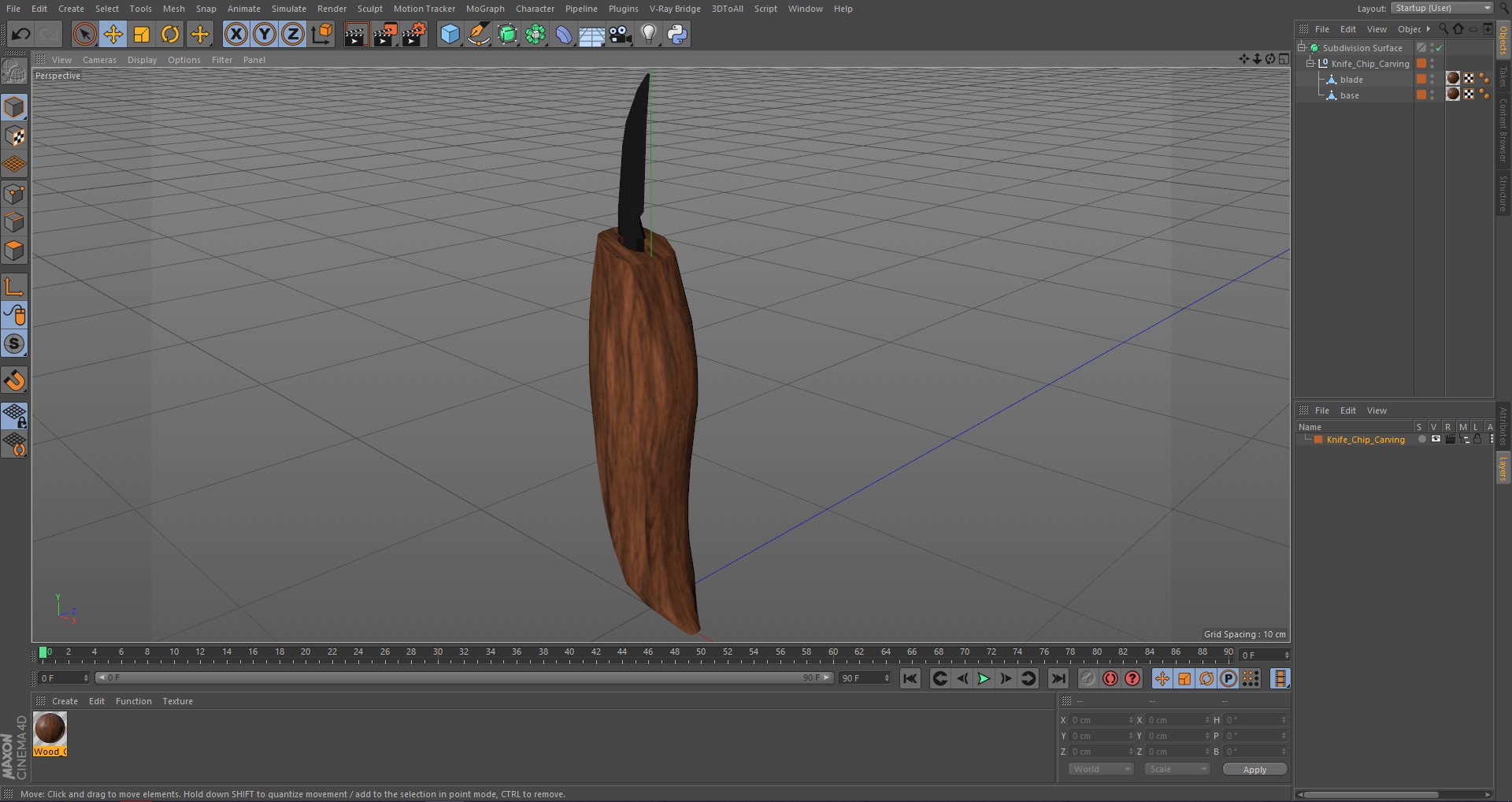 3D Knife Chip Carving model