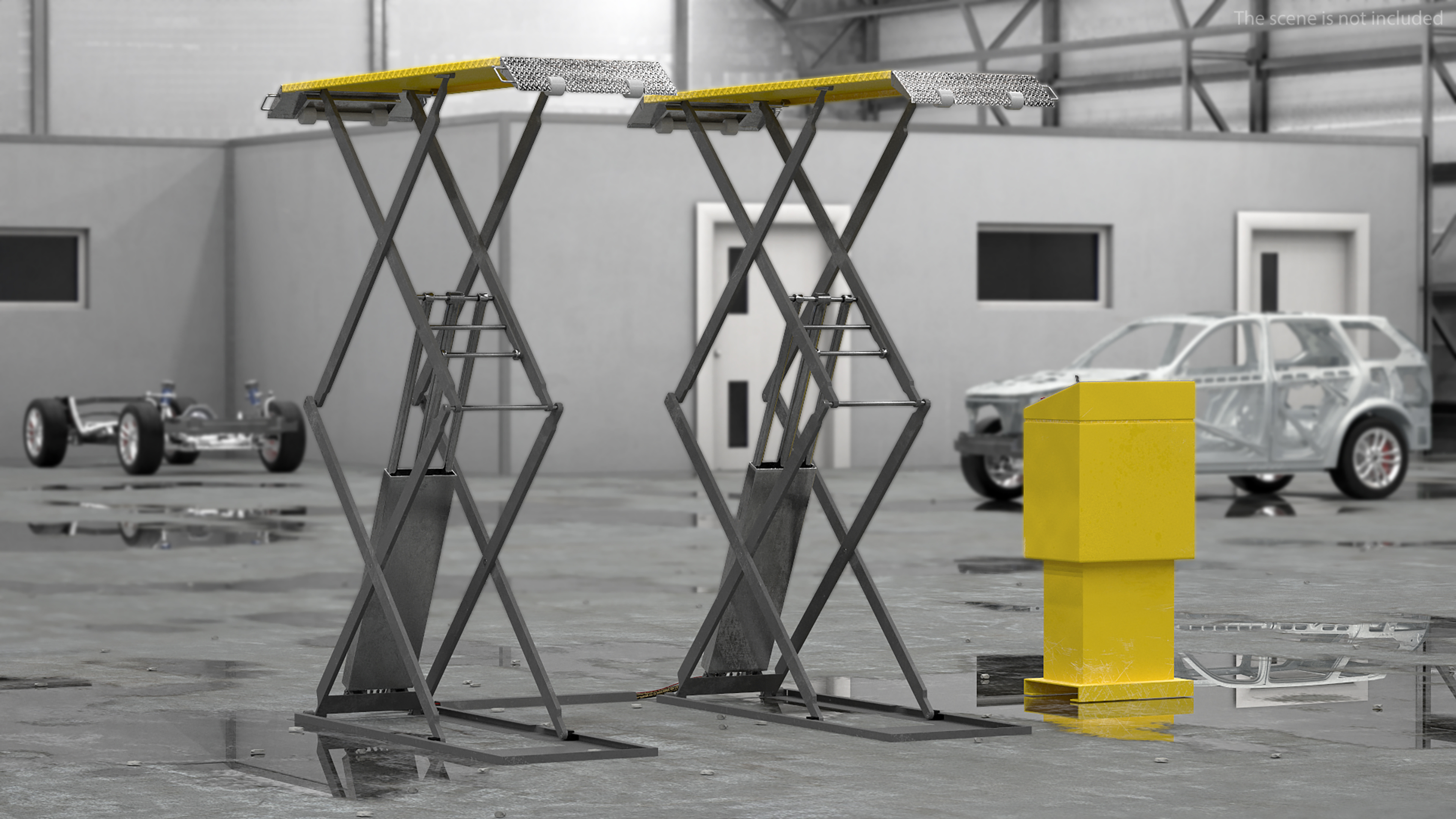 Industrial Car Lift 3D model