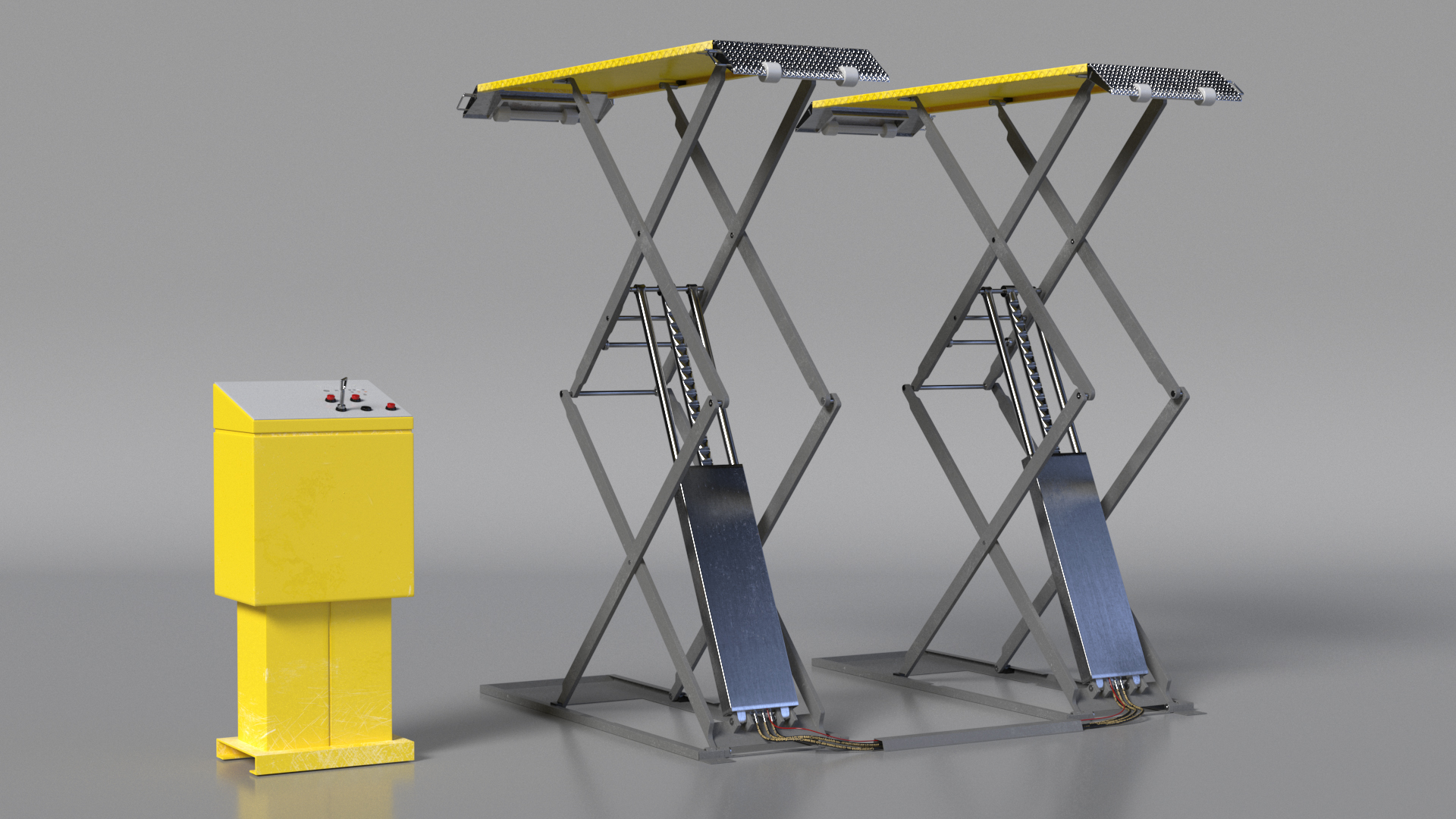 Industrial Car Lift 3D model
