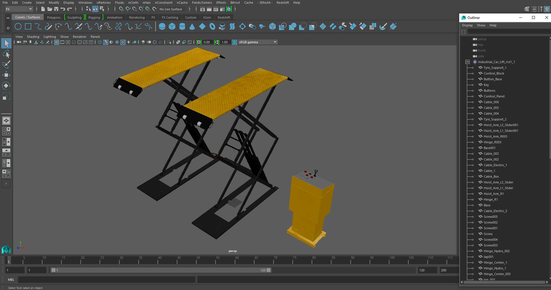 Industrial Car Lift 3D model