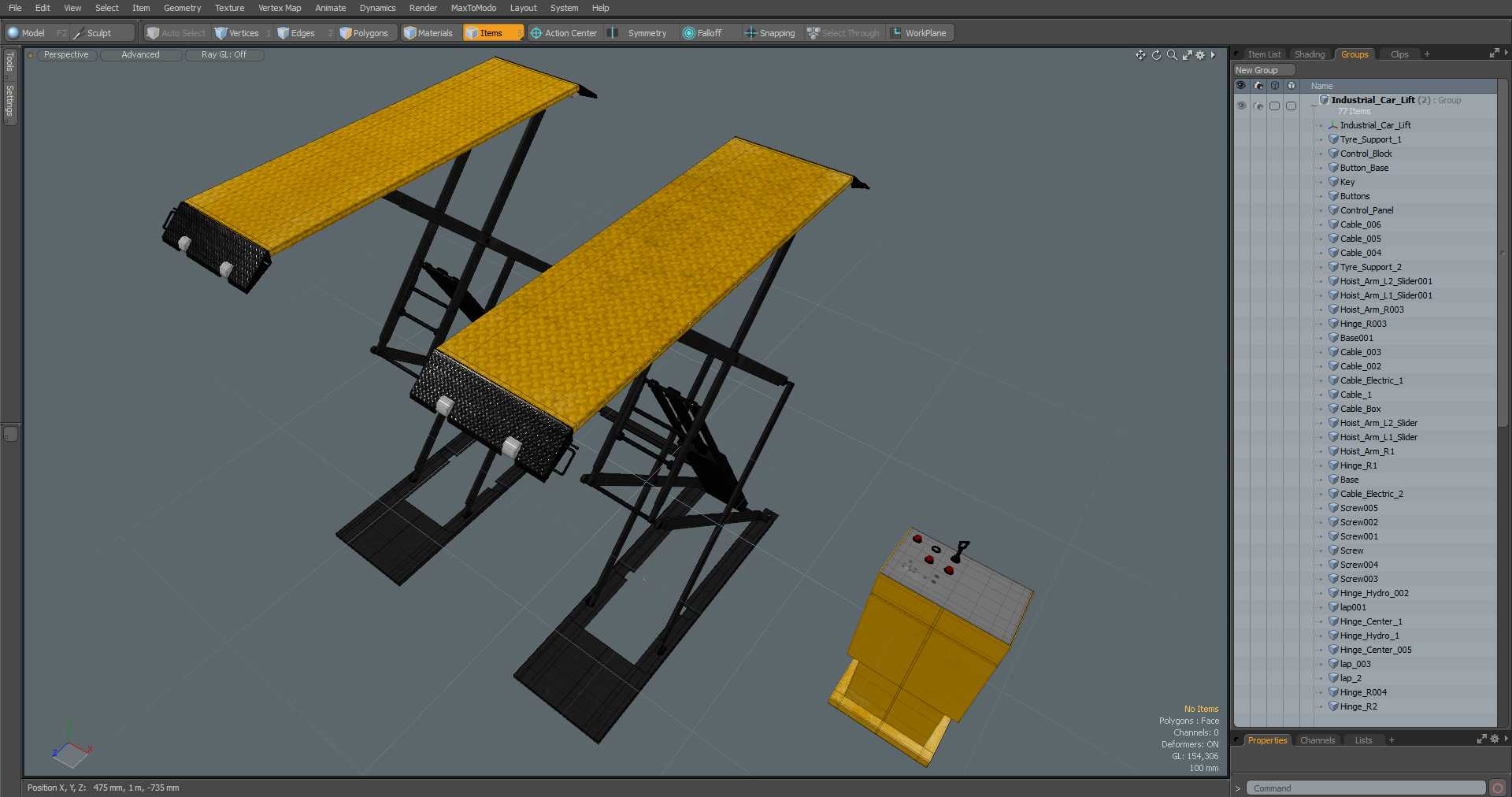 Industrial Car Lift 3D model
