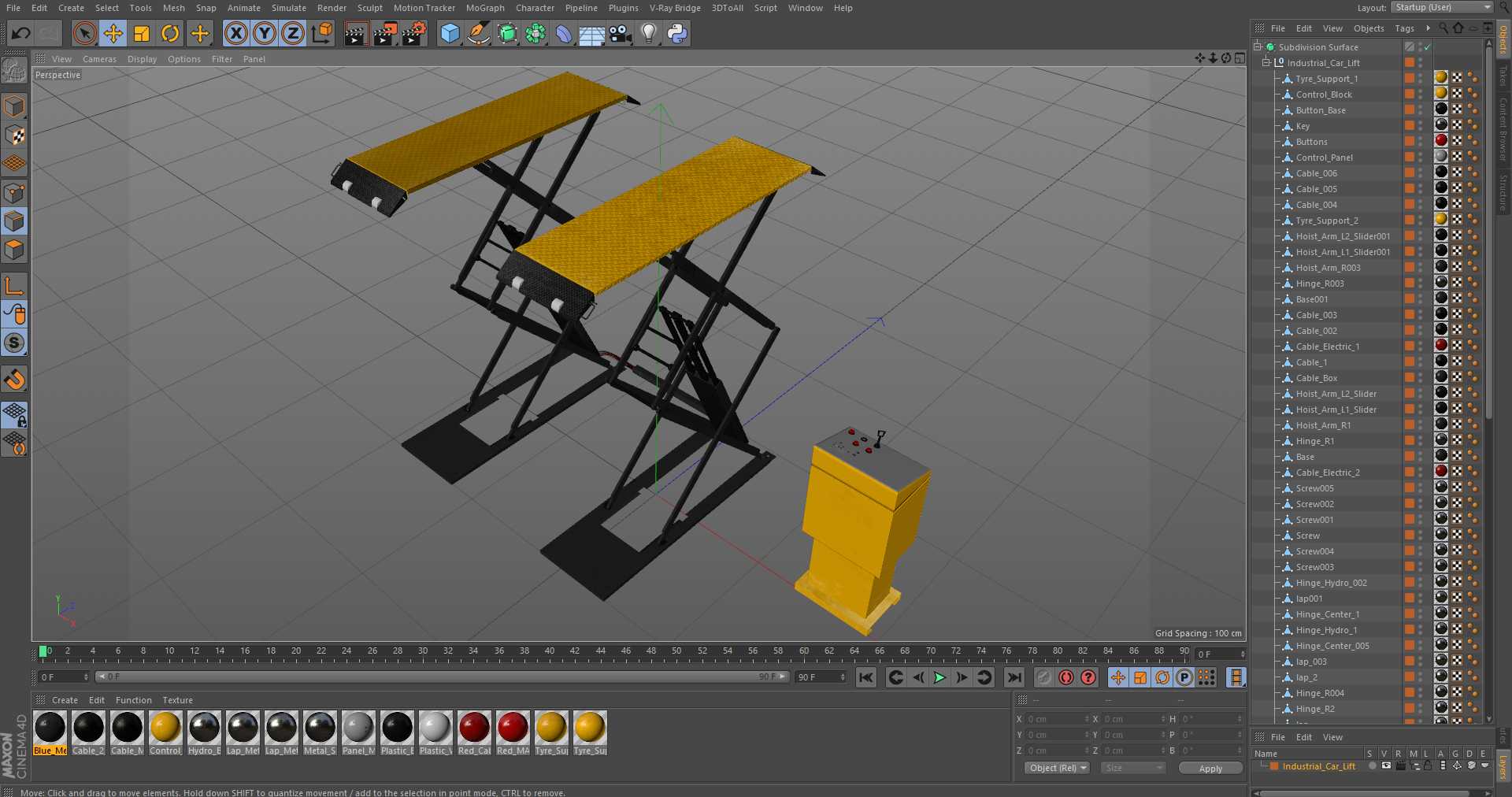 Industrial Car Lift 3D model