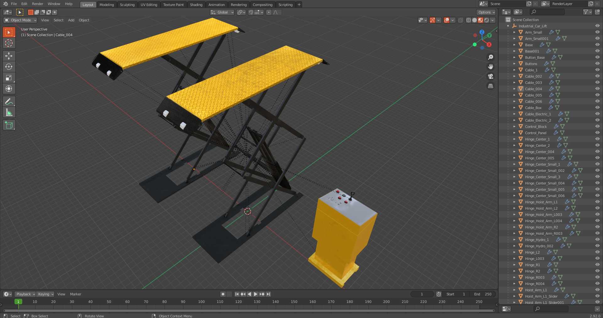 Industrial Car Lift 3D model