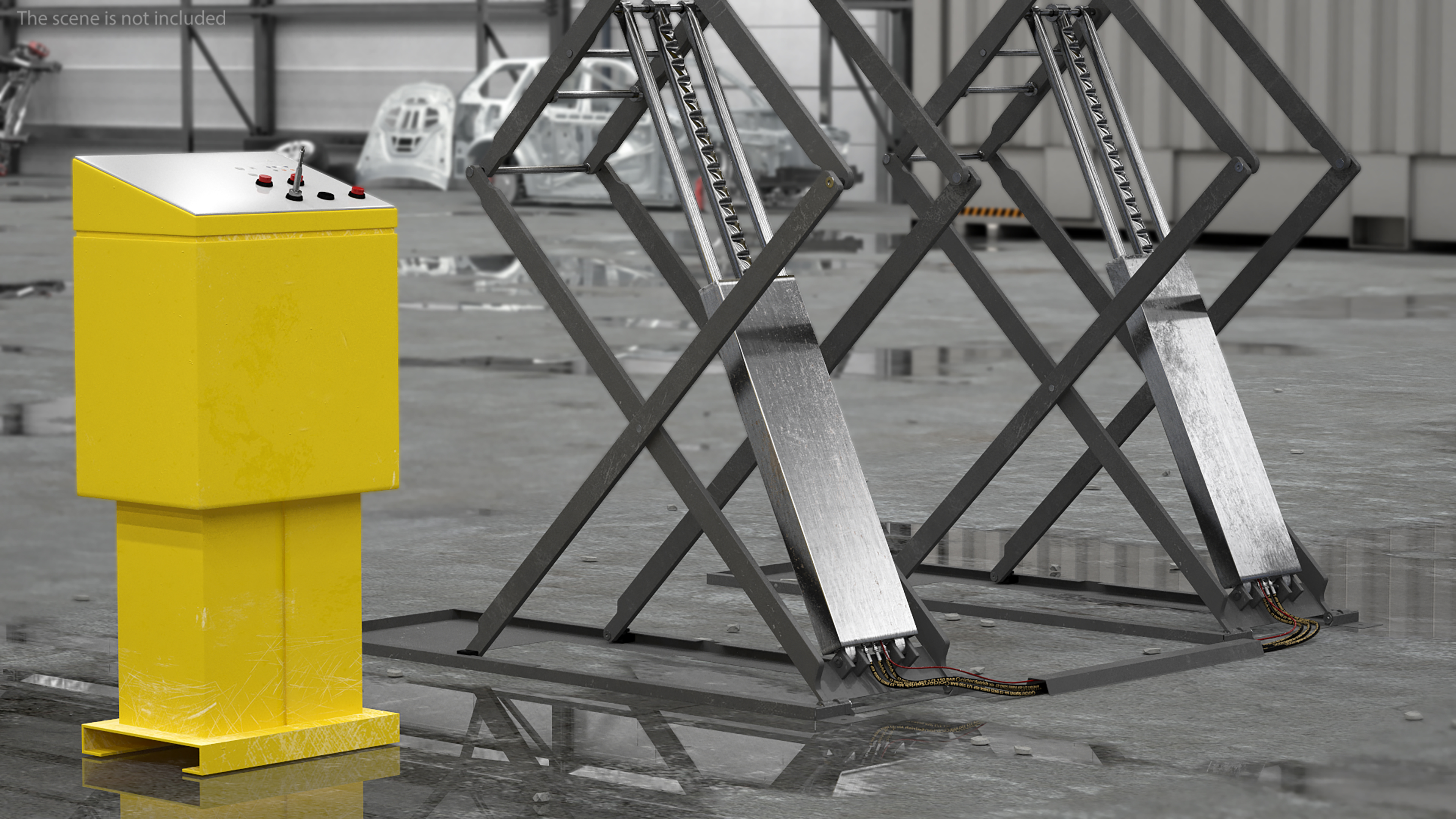 Industrial Car Lift 3D model