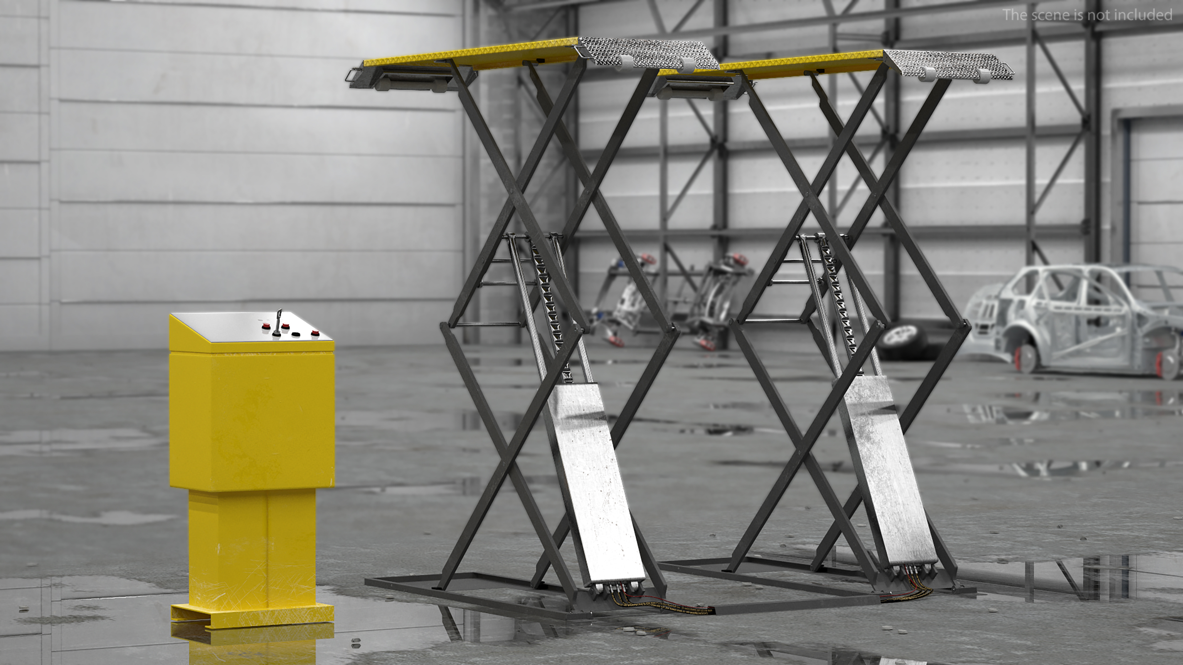 Industrial Car Lift 3D model