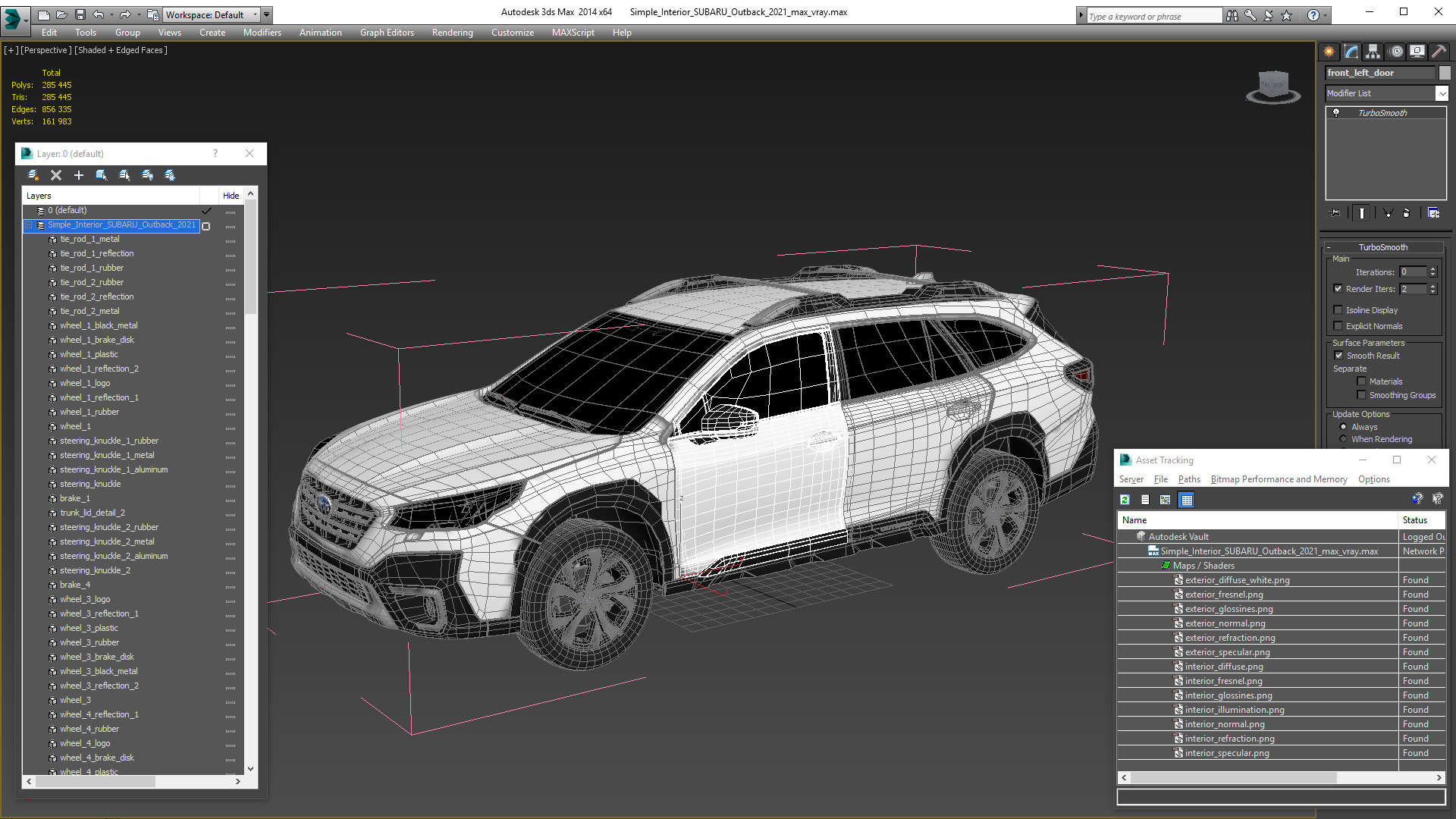 3D model Simple Interior SUBARU Outback 2021