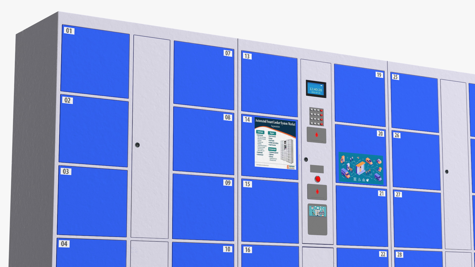 Automatic System Key Supermarket Blue 3D