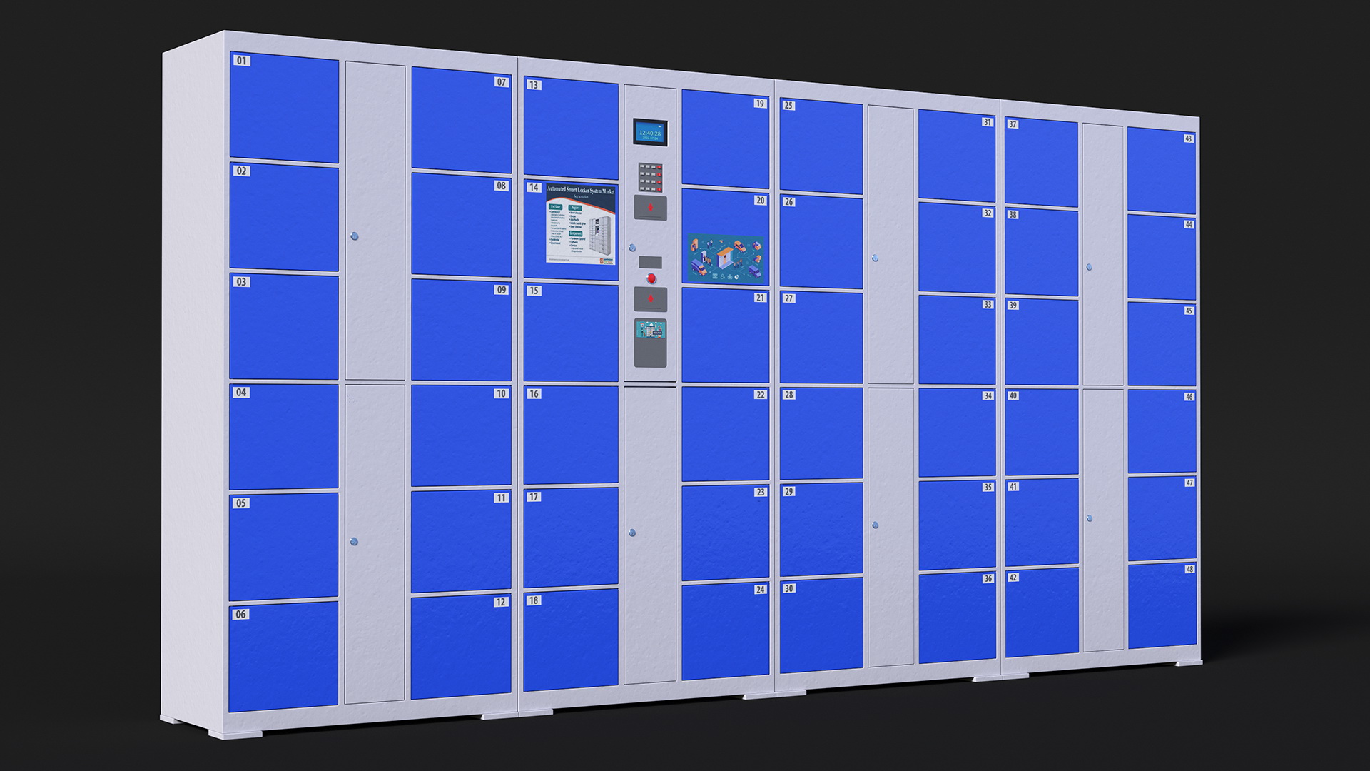 Automatic System Key Supermarket Blue 3D