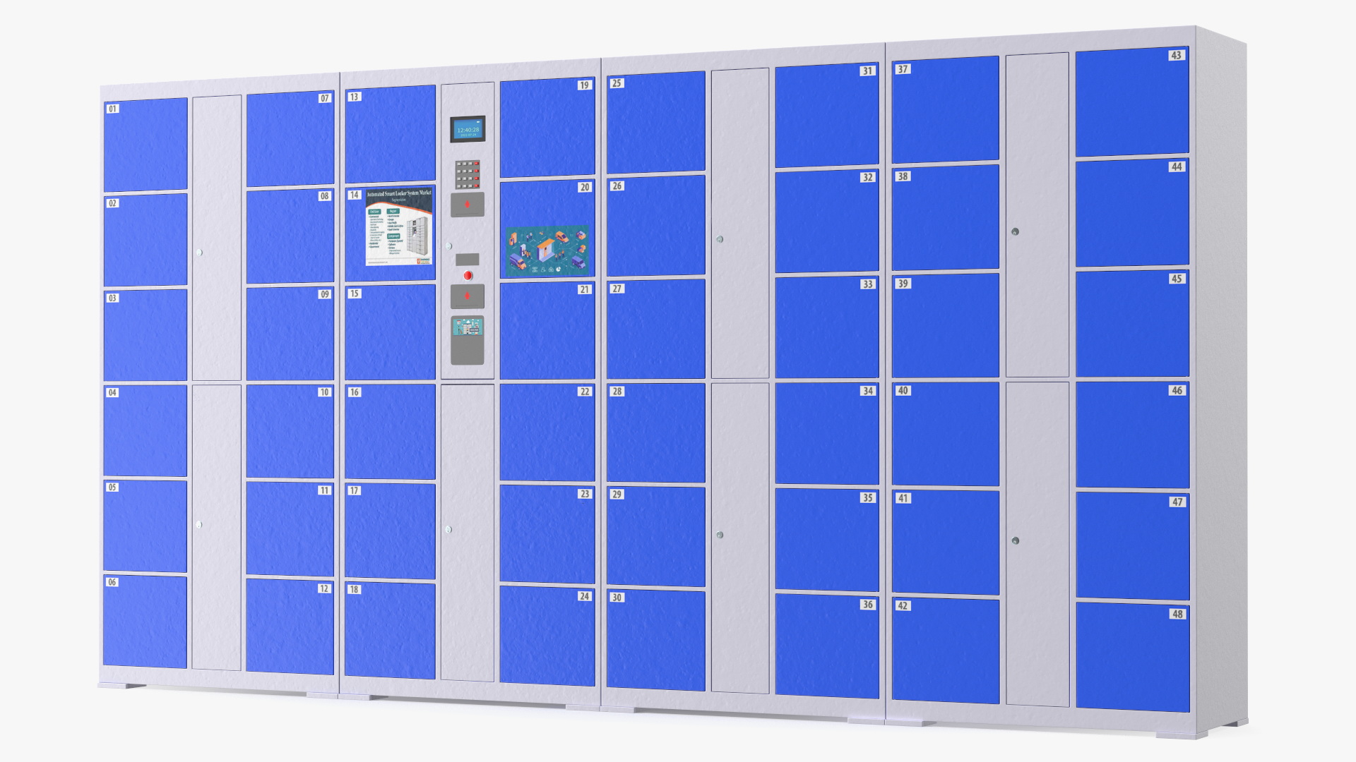 Automatic System Key Supermarket Blue 3D