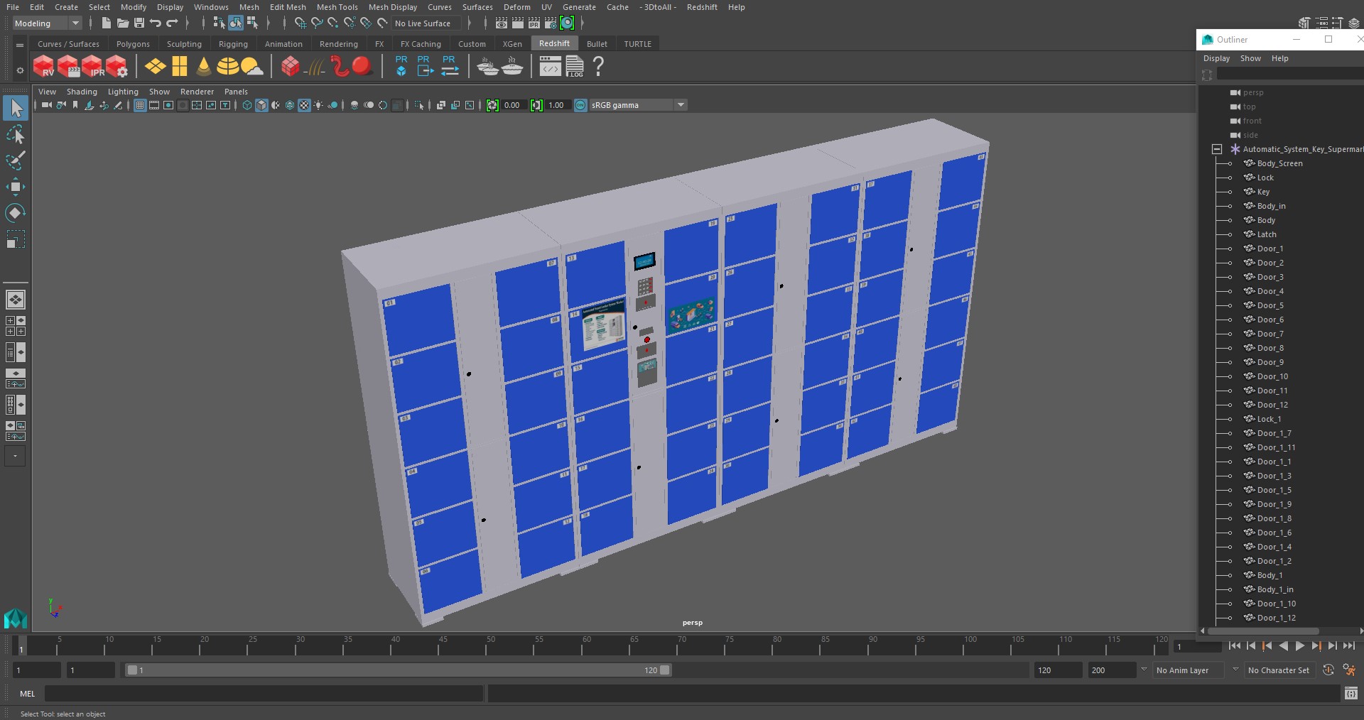 Automatic System Key Supermarket Blue 3D