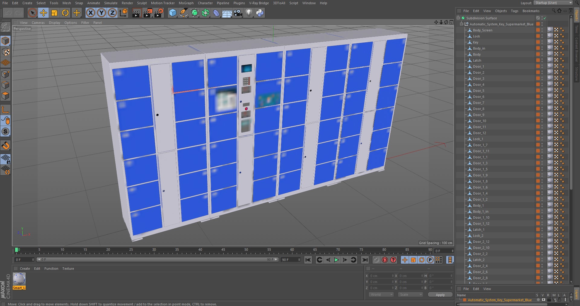 Automatic System Key Supermarket Blue 3D