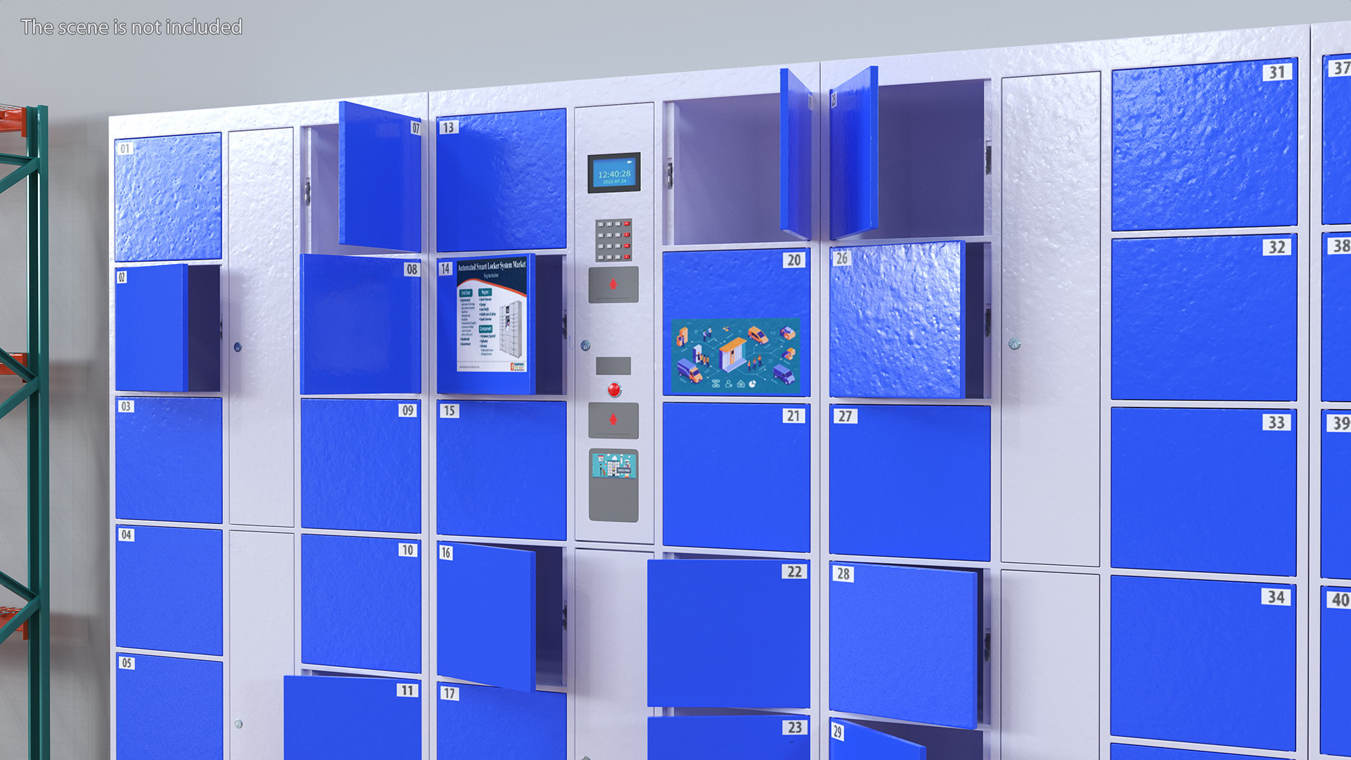 Automatic System Key Supermarket Blue 3D