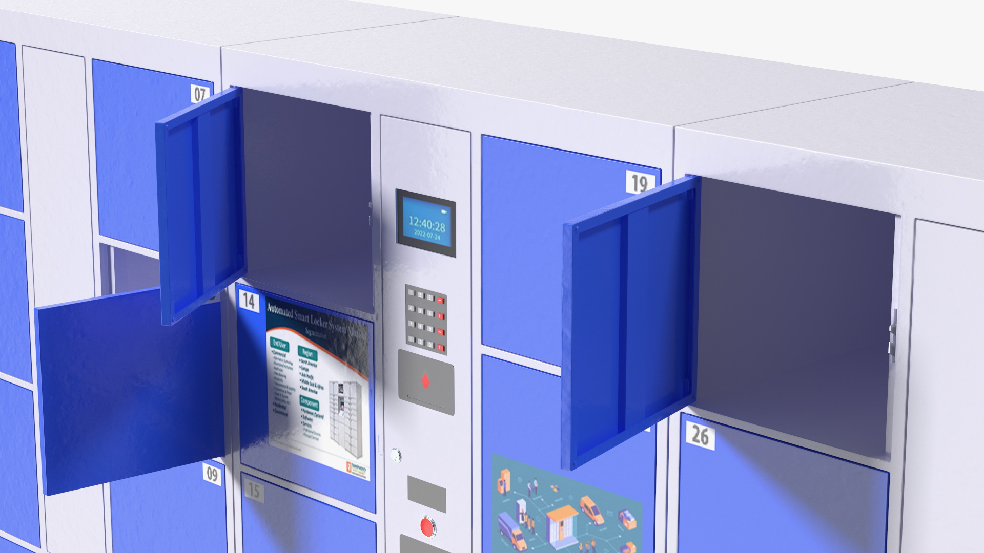 Automatic System Key Supermarket Blue 3D