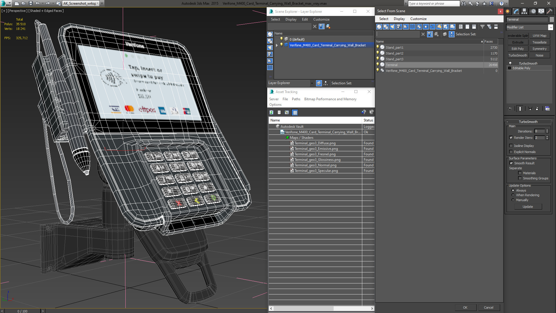 Verifone M400 Card Terminal Carrying Wall Bracket 3D model