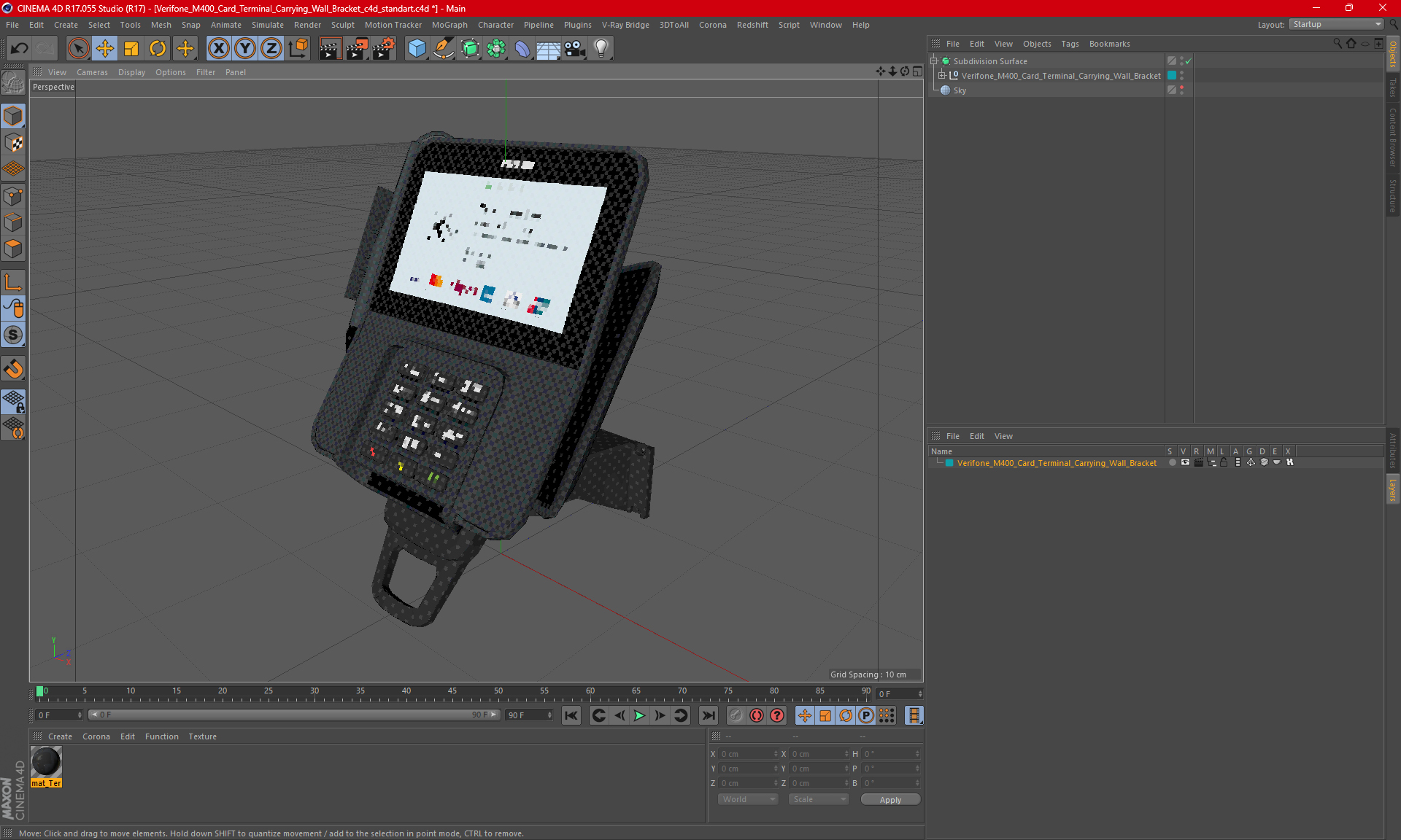 Verifone M400 Card Terminal Carrying Wall Bracket 3D model