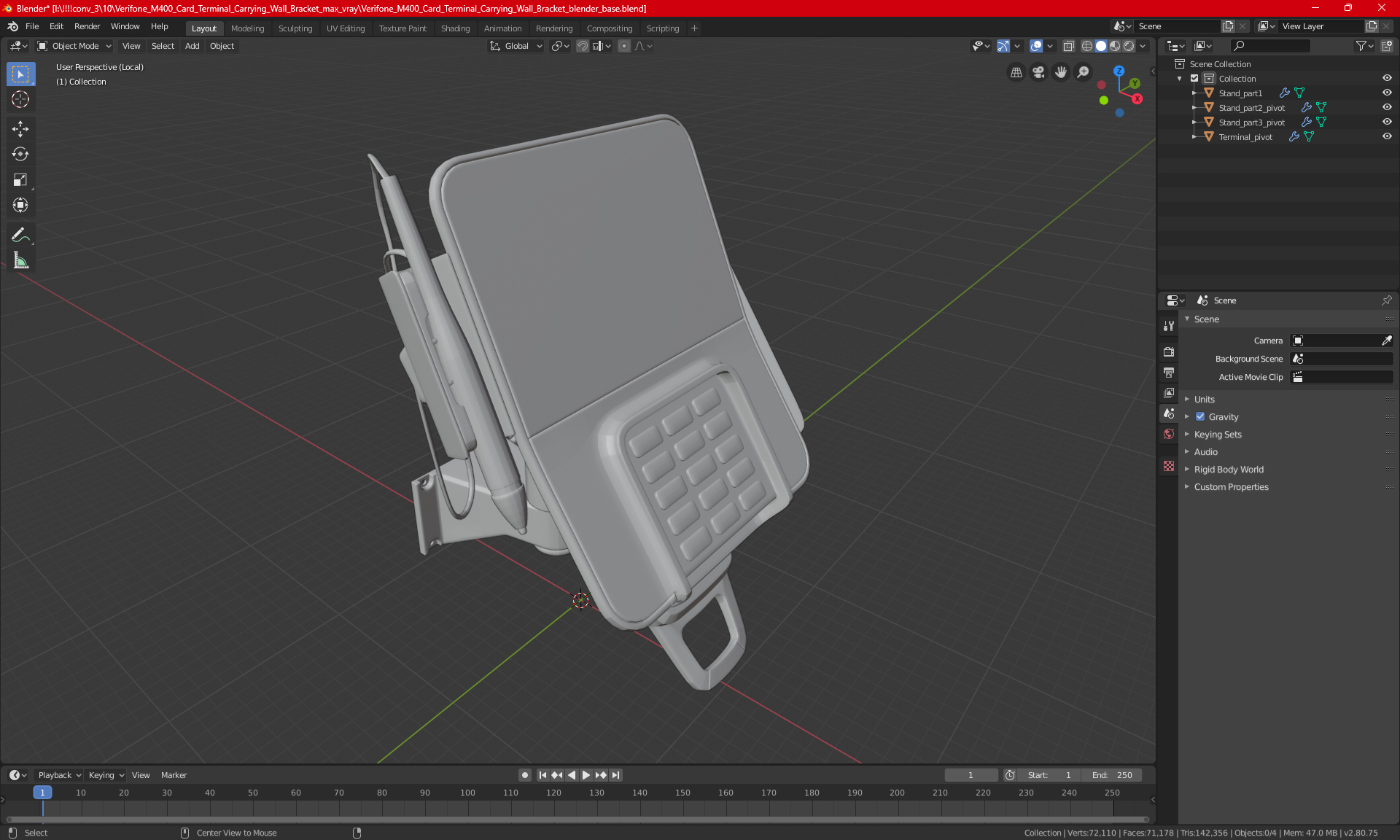 Verifone M400 Card Terminal Carrying Wall Bracket 3D model