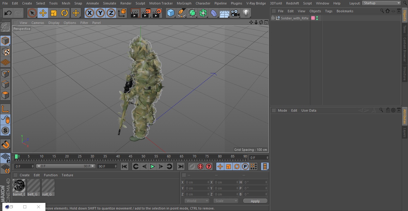 3D Soldier with Rifle model