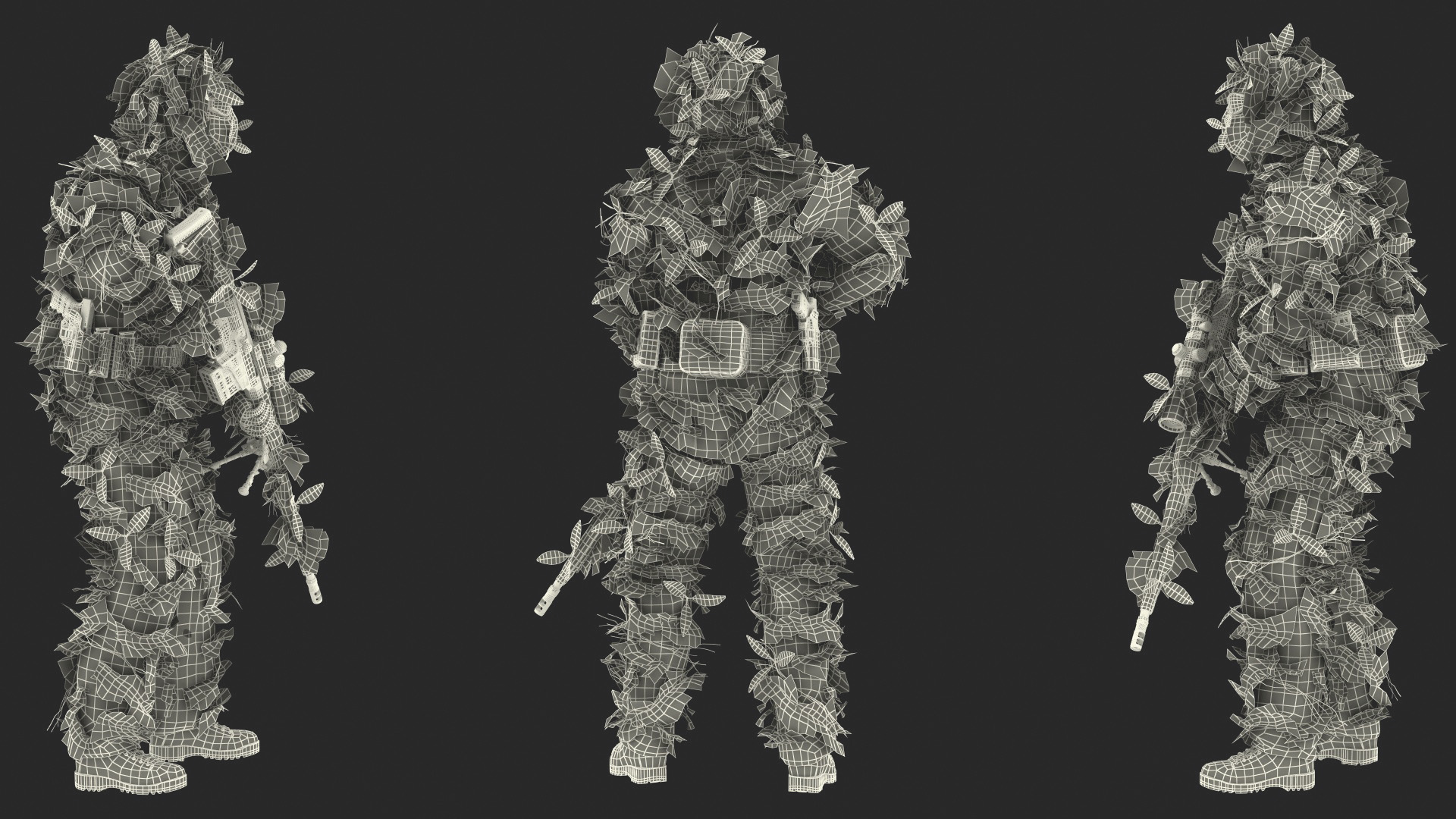 3D Soldier with Rifle model