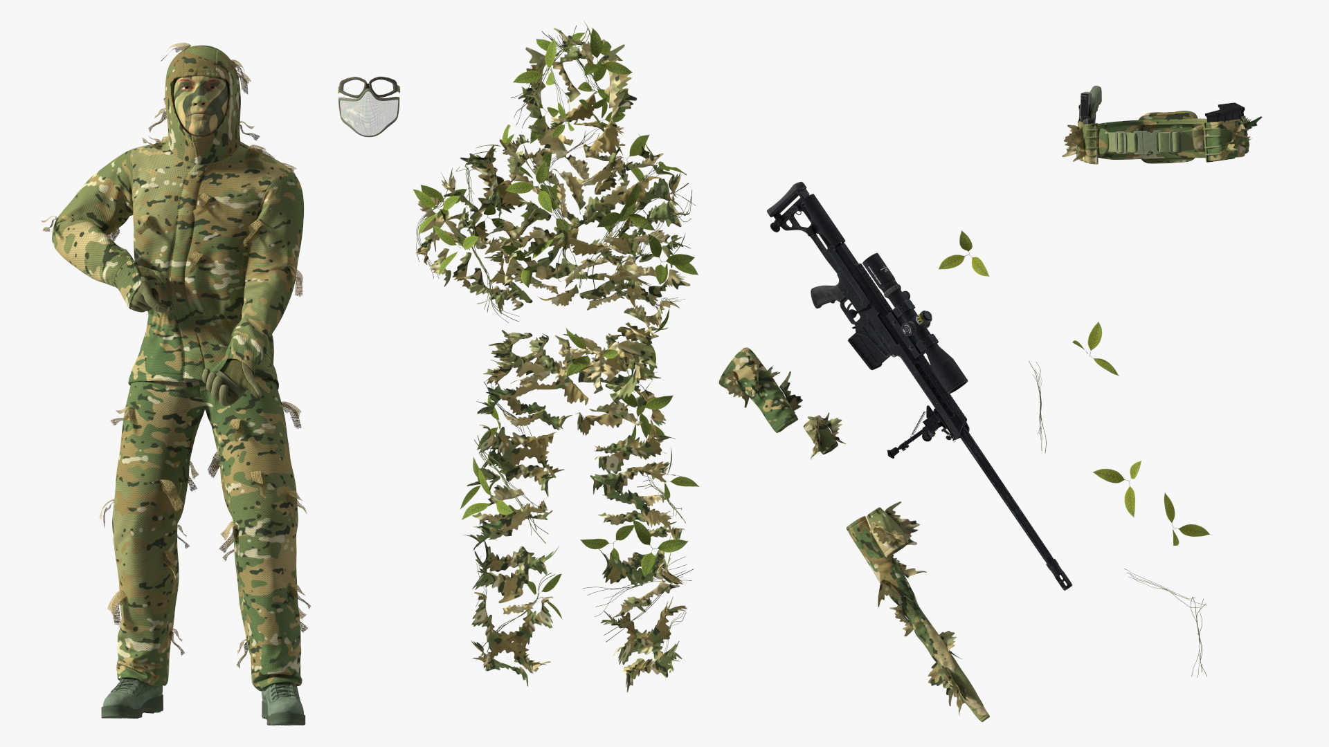 3D Soldier with Rifle model