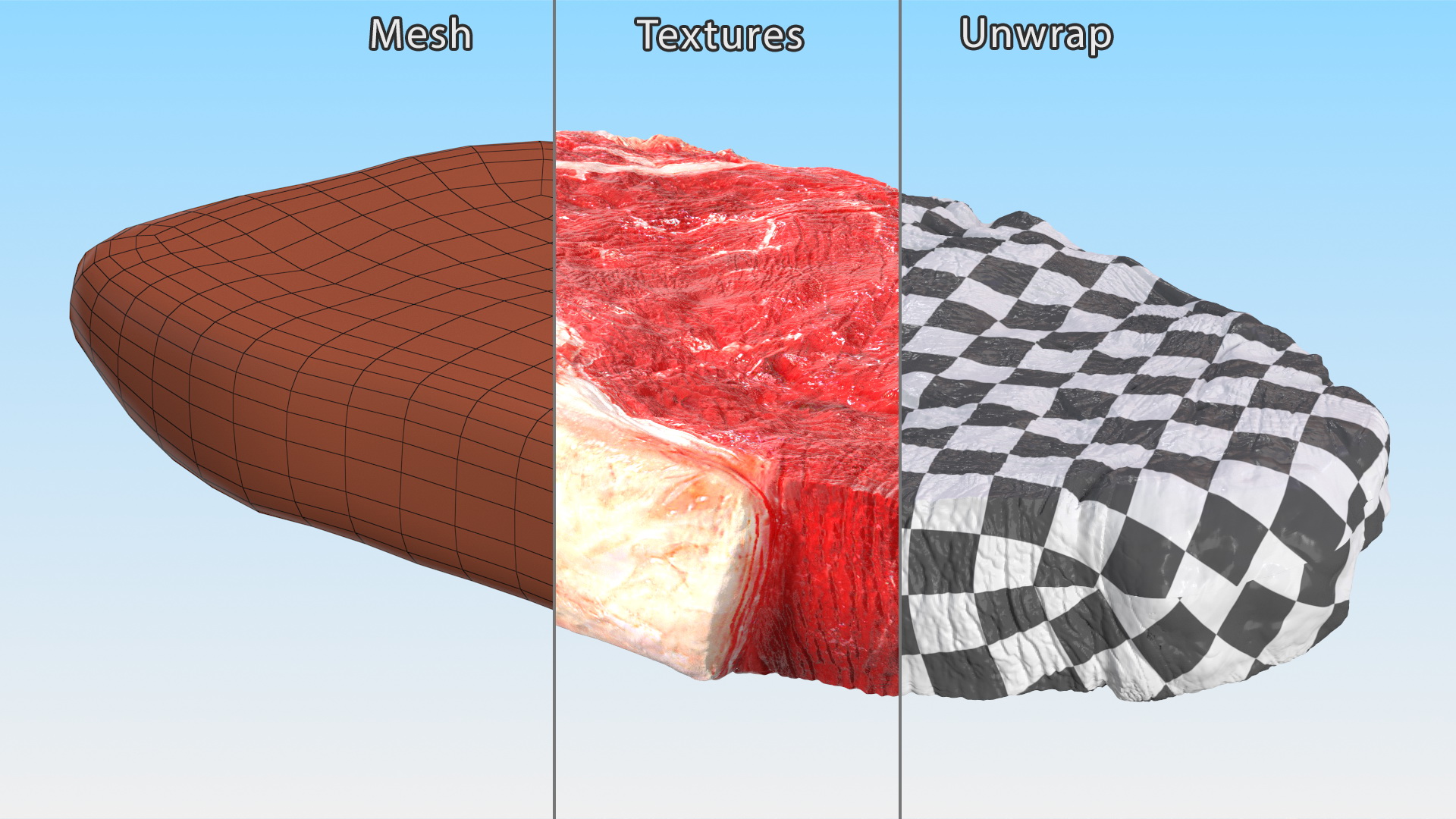 3D Meat Slice Fresh