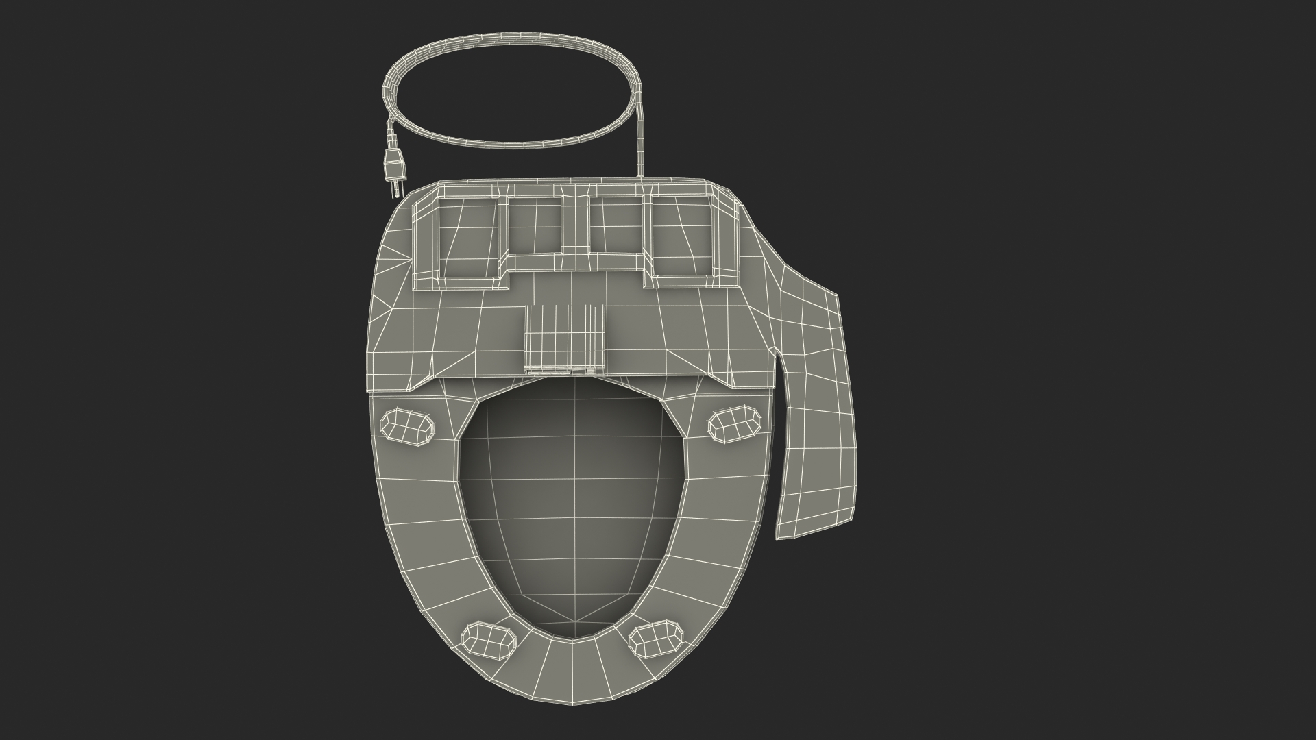 Round Smart Bidet Toilet Seat 3D model